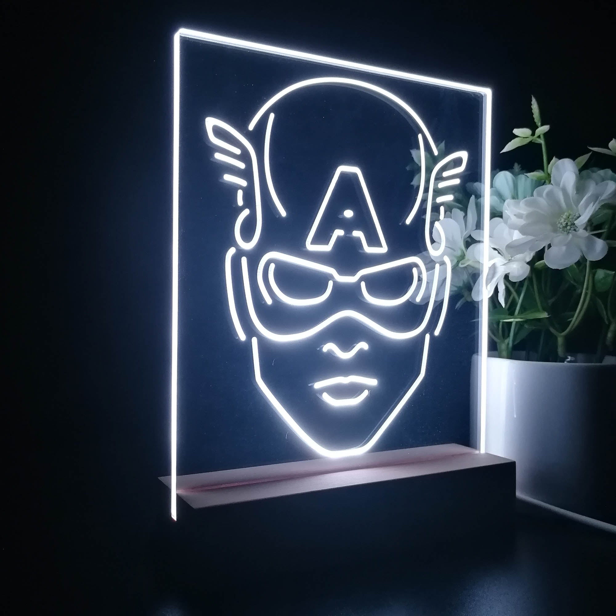 Captain America Marvels 3D Illusion Night Light Desk Lamp
