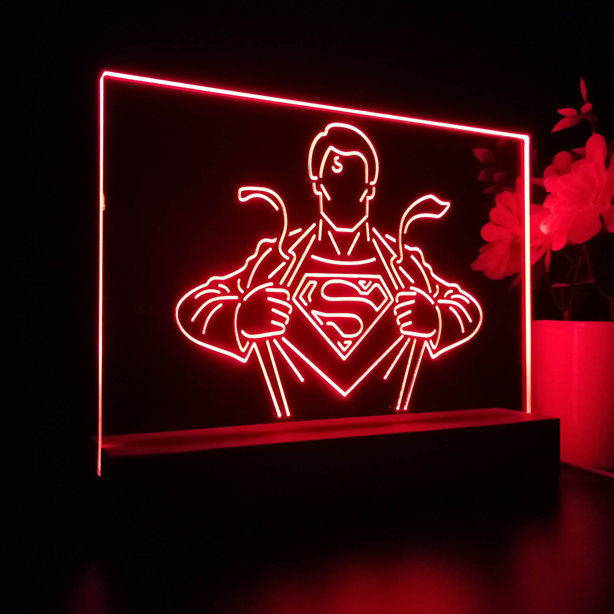 Superman Hero 3D Illusion Night Light Desk Lamp
