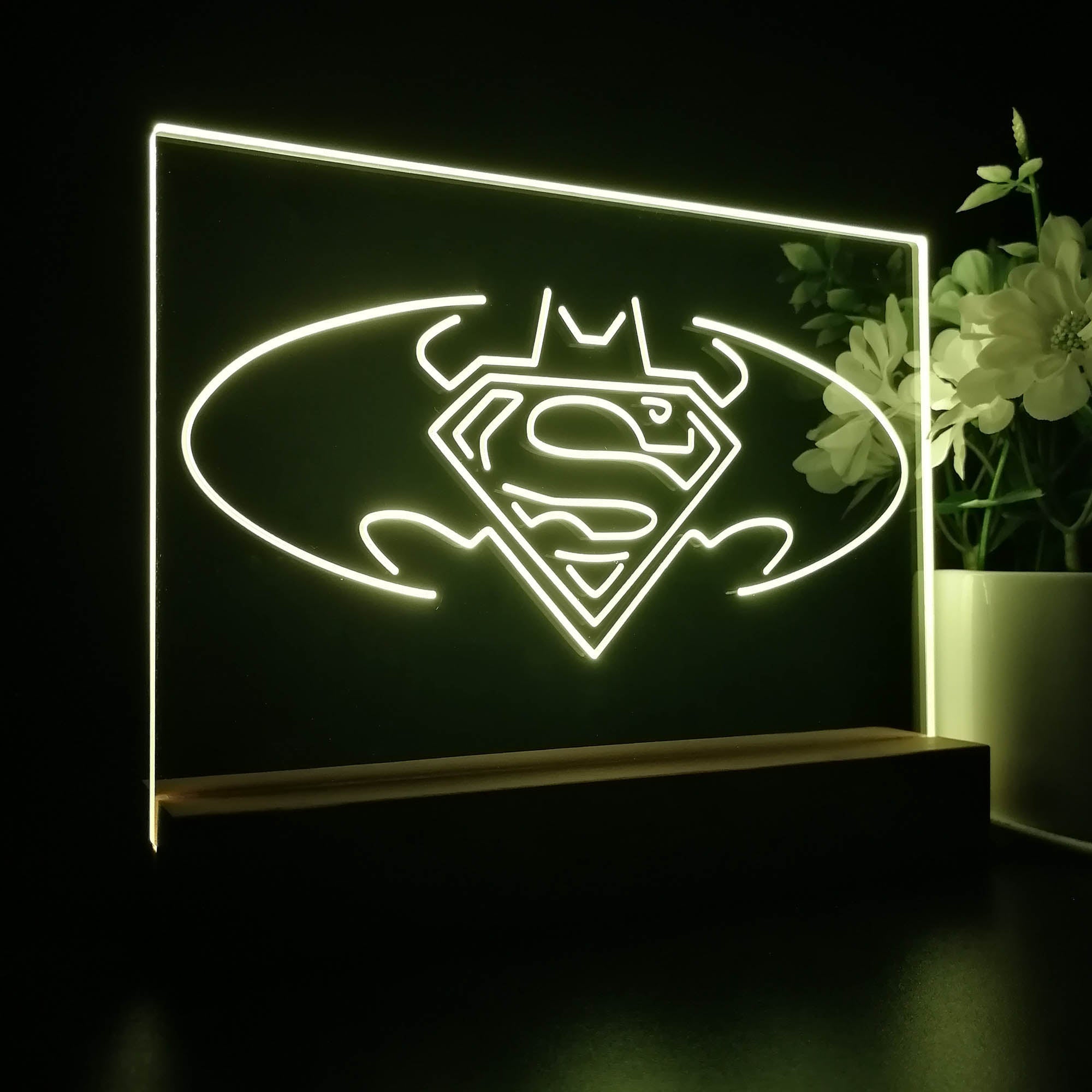 Batman vs Superman Hero 3D Illusion Night Light Desk Lamp