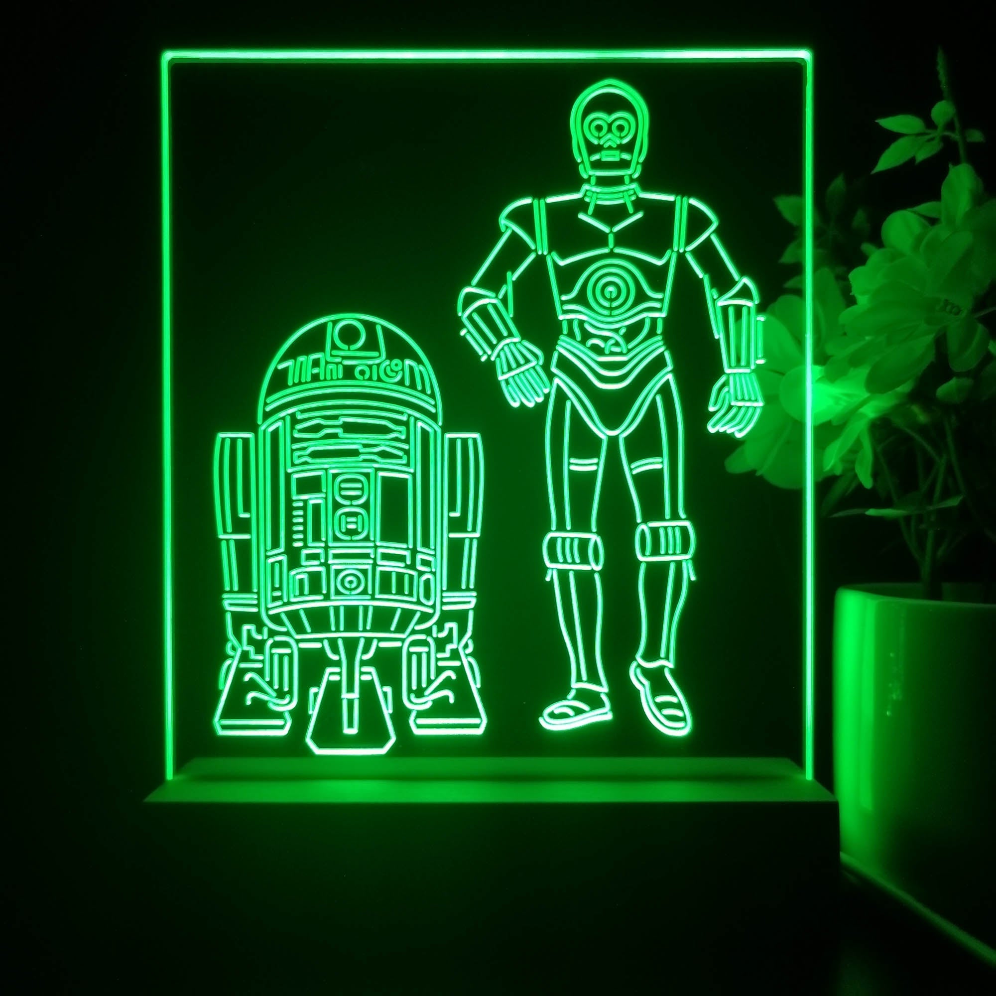 R2D2 C3PO Stars Wars 3D Illusion Night Light Desk Lamp