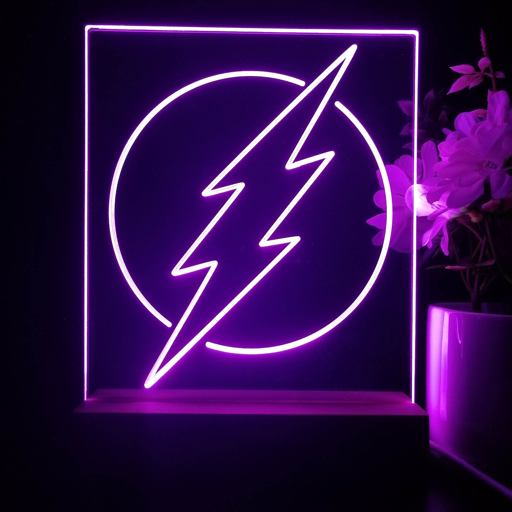 Flash Logo DC Super Hero 3D Illusion Night Light Desk Lamp