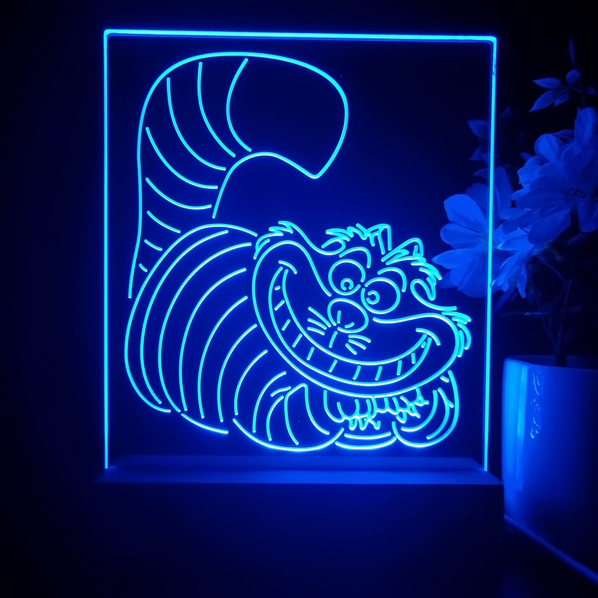 The Cheshire Cat Alice in Wonderland 3D Illusion Night Light Desk Lamp