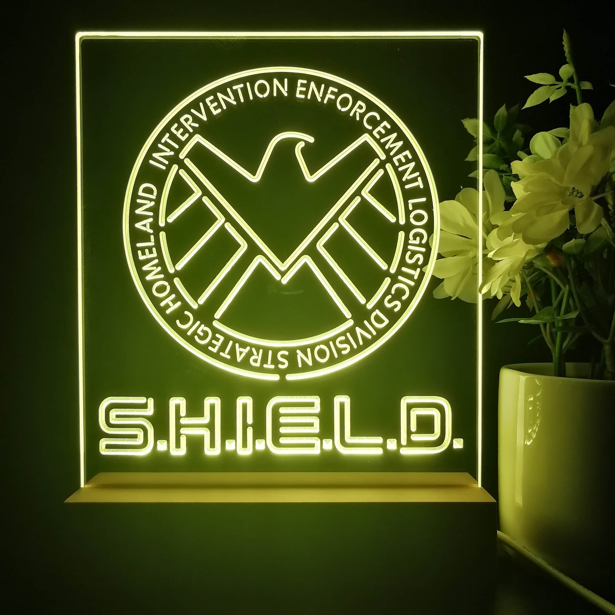 Agents of Shield Marvels 3D Illusion Night Light Desk Lamp