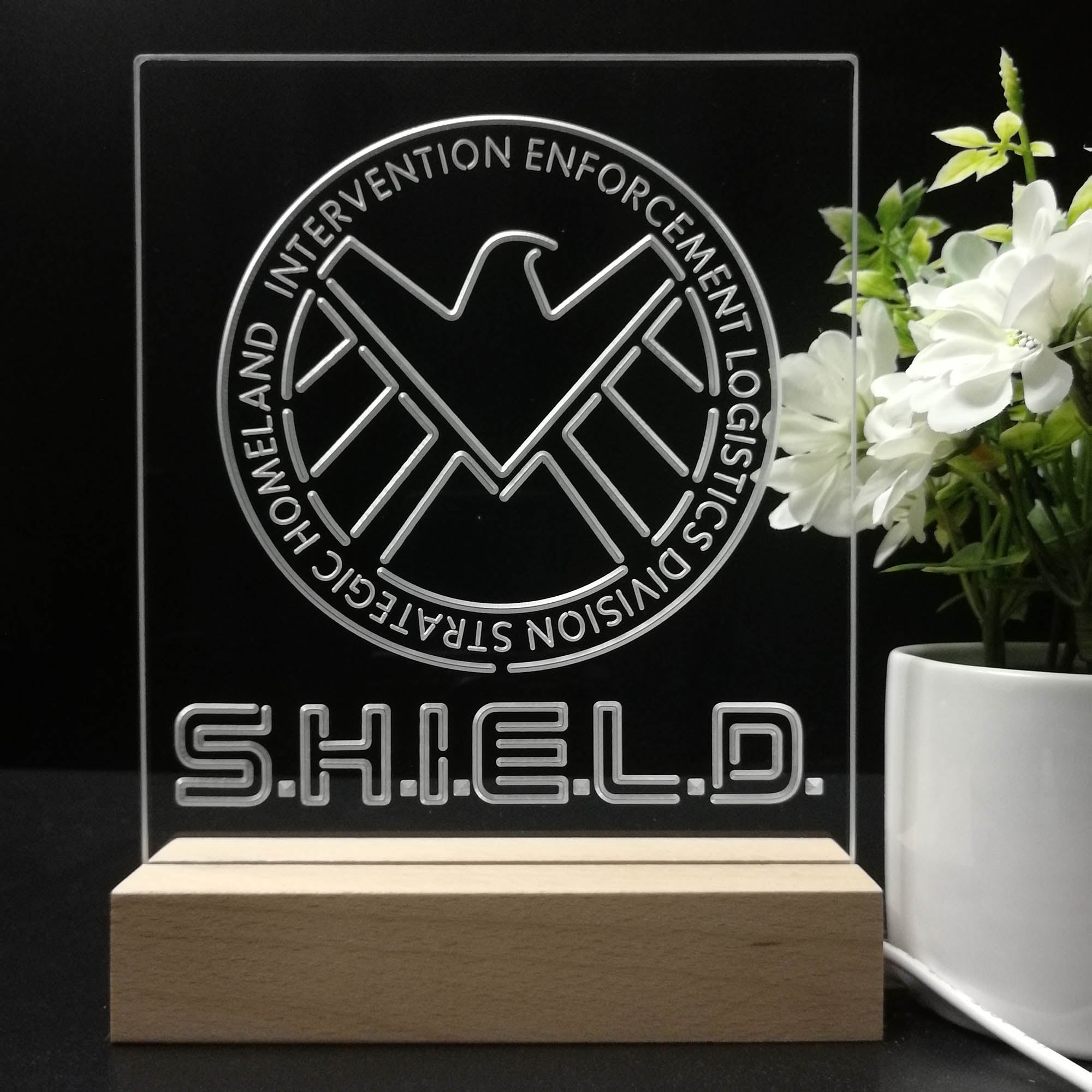 Agents of Shield Marvels 3D Illusion Night Light Desk Lamp