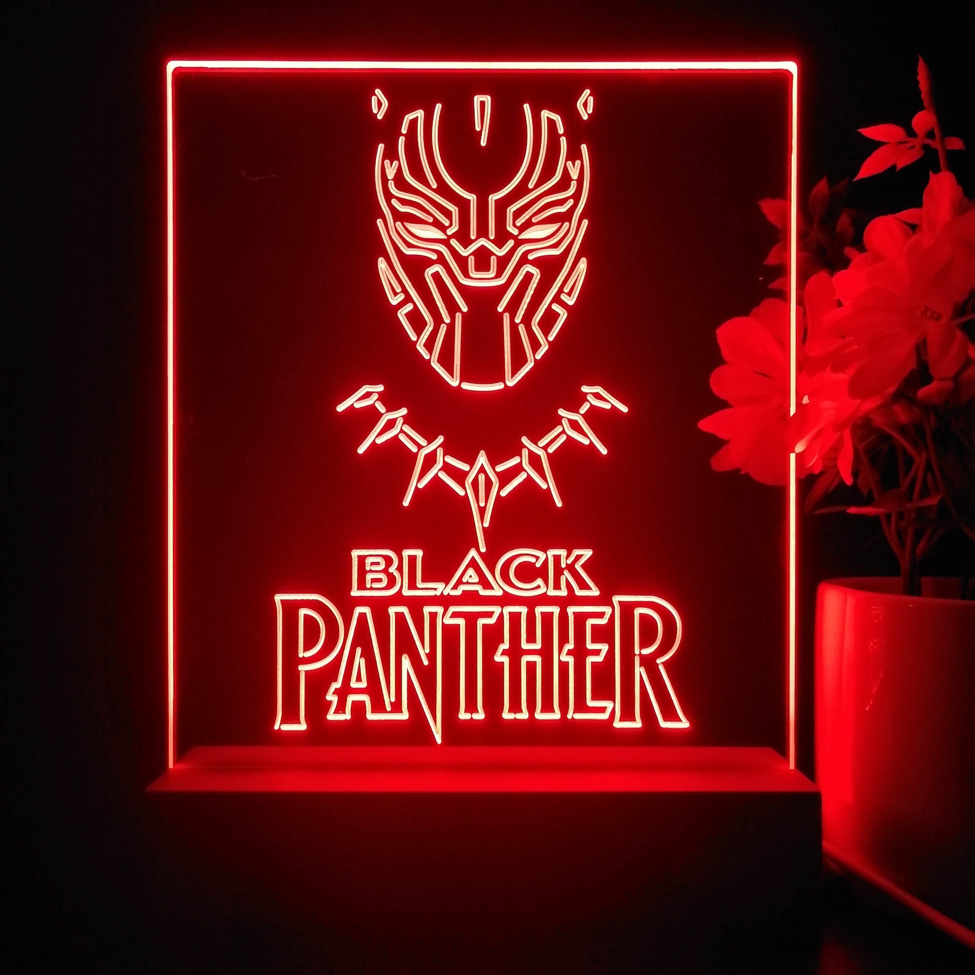 Black Panther Marvels 3D Illusion Night Light Desk Lamp