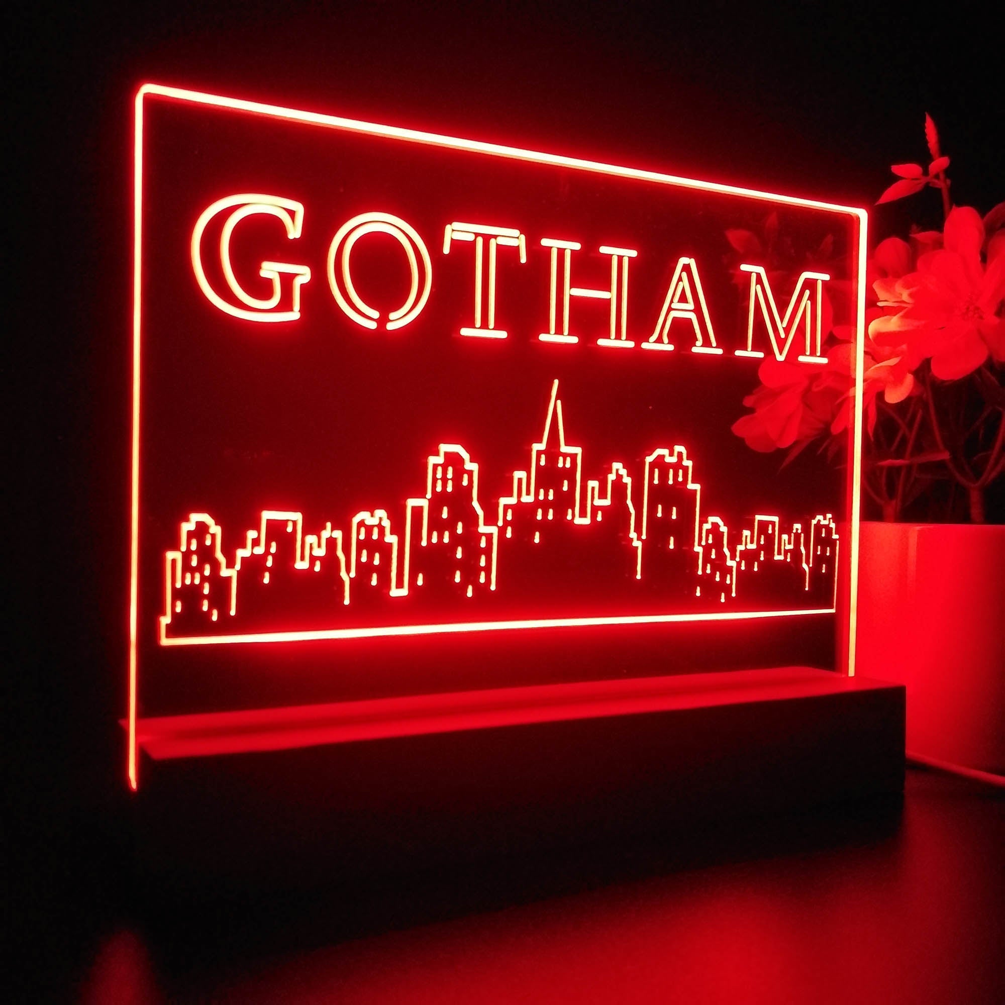 Gotham 3D Illusion Night Light Desk Lamp