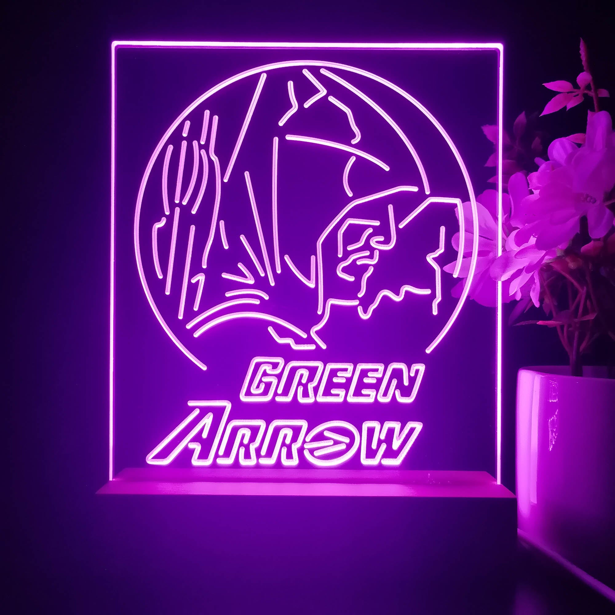 Green Arrow Oliver Queen 3D Illusion Night Light Desk Lamp