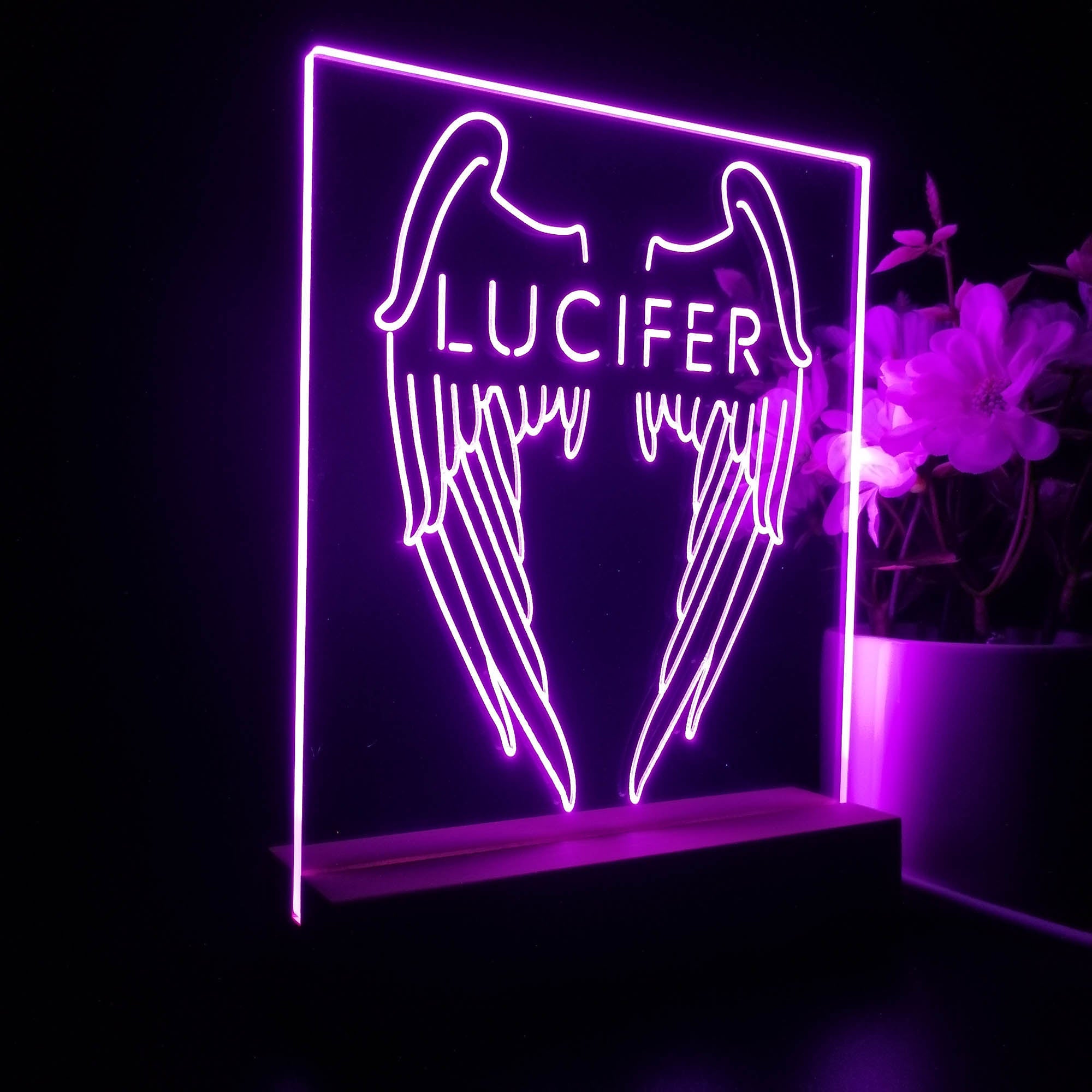 Lucifer Wing 3D Illusion Night Light Desk Lamp