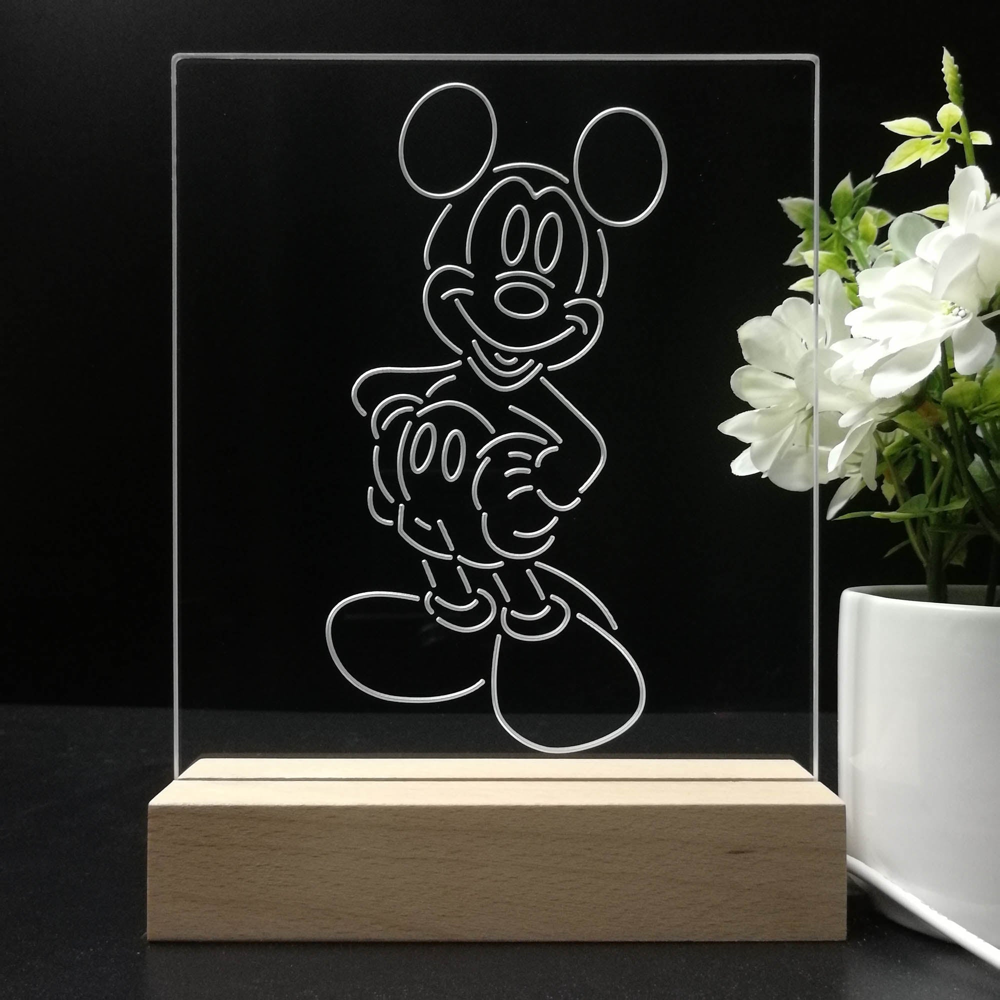 Mickey Mouse Kids Room 3D Illusion Night Light Desk Lamp