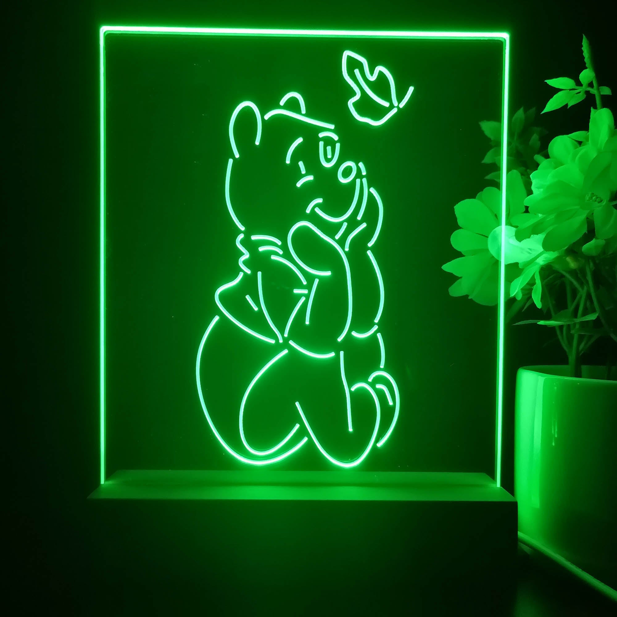 Winnie the Pooh Sit Down 3D Illusion Night Light Desk Lamp