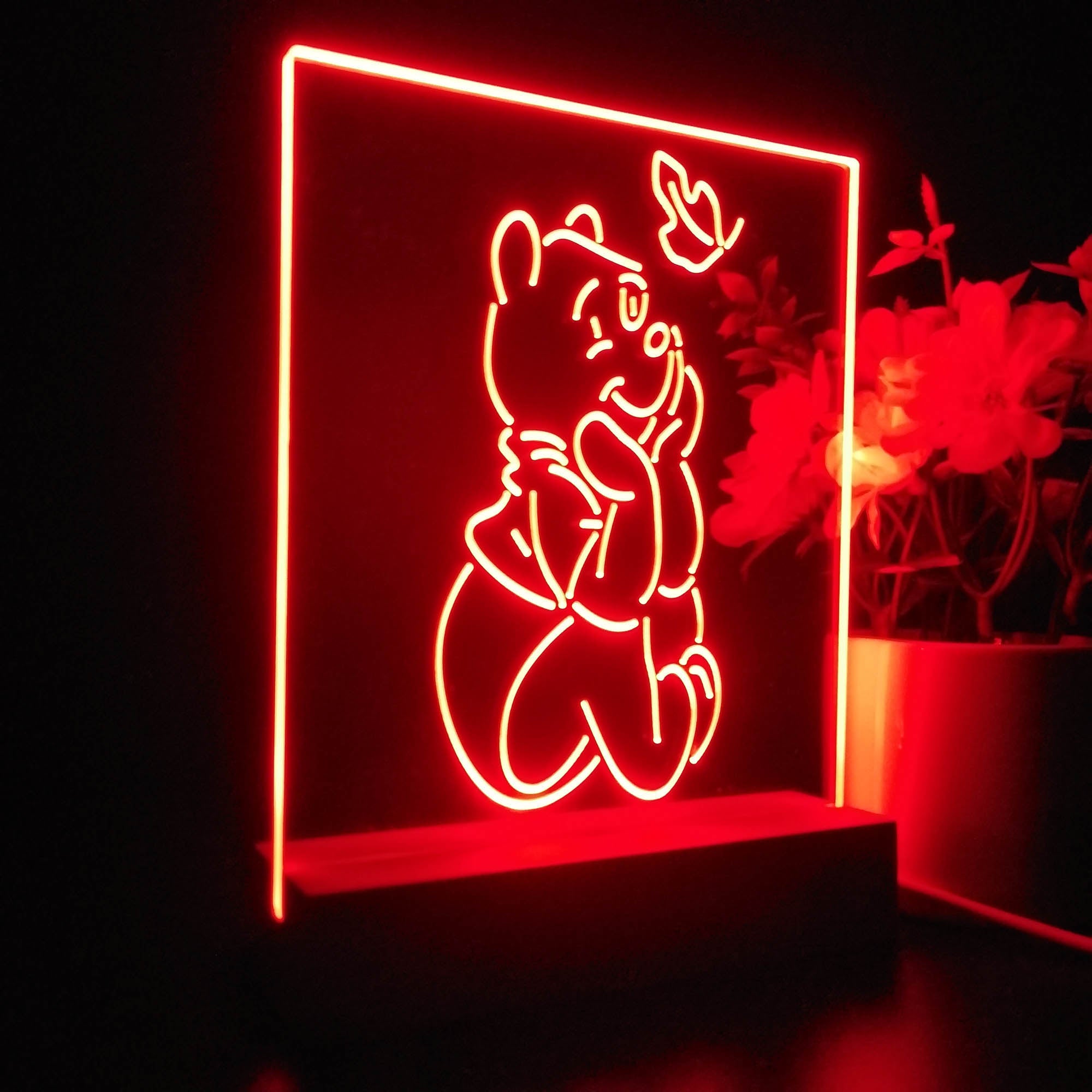 Winnie the Pooh Sit Down 3D Illusion Night Light Desk Lamp