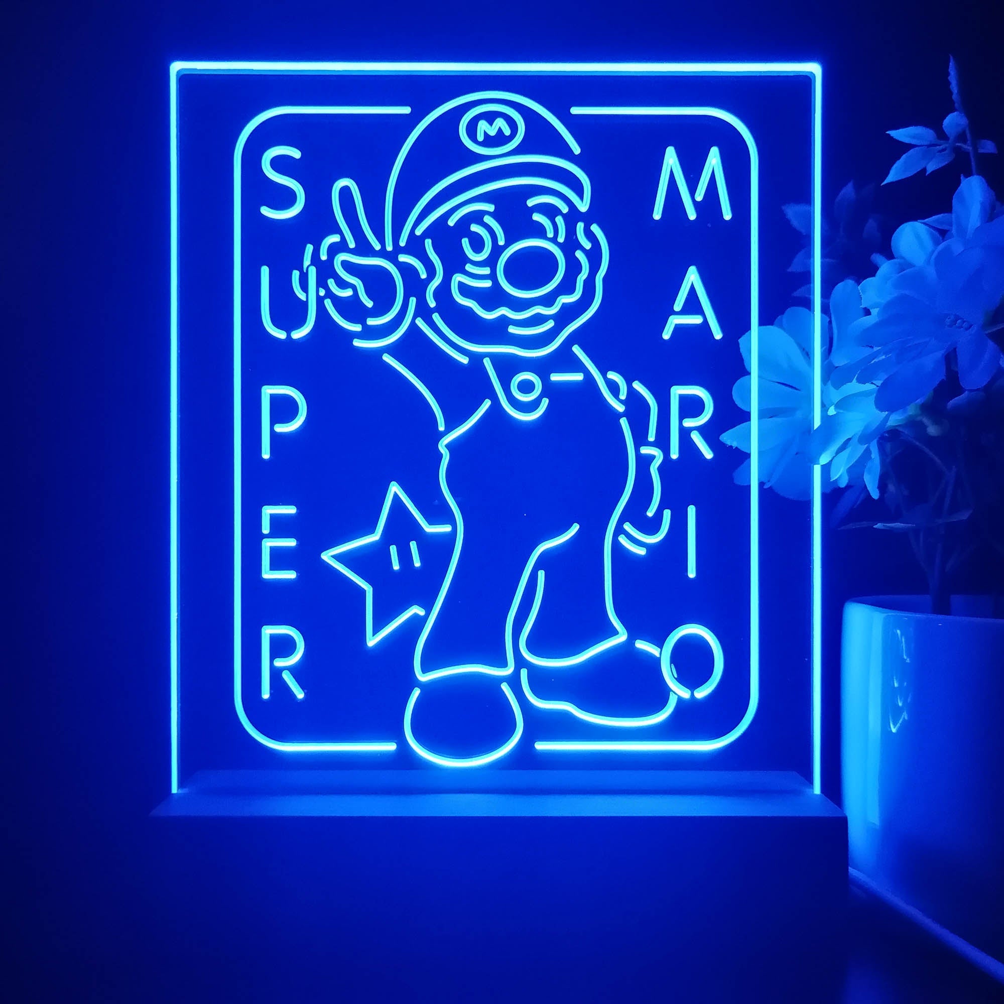 Super Mario 3D Illusion Night Light Desk Lamp
