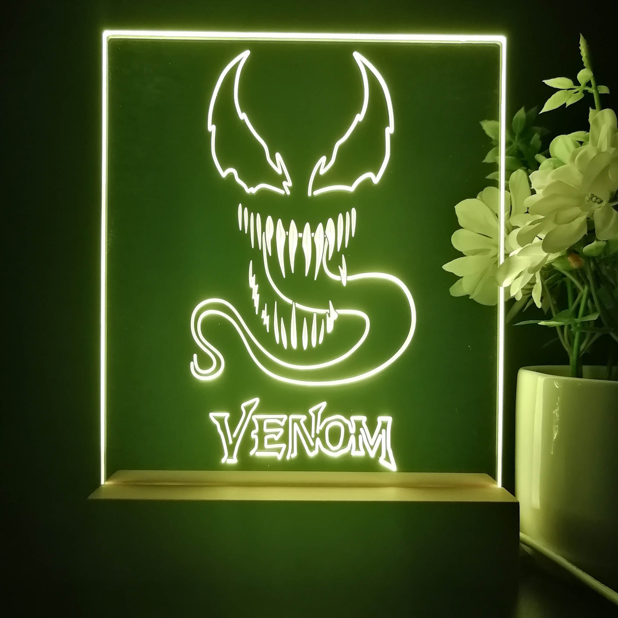 Venom Marvels 3D Illusion Night Light Desk Lamp