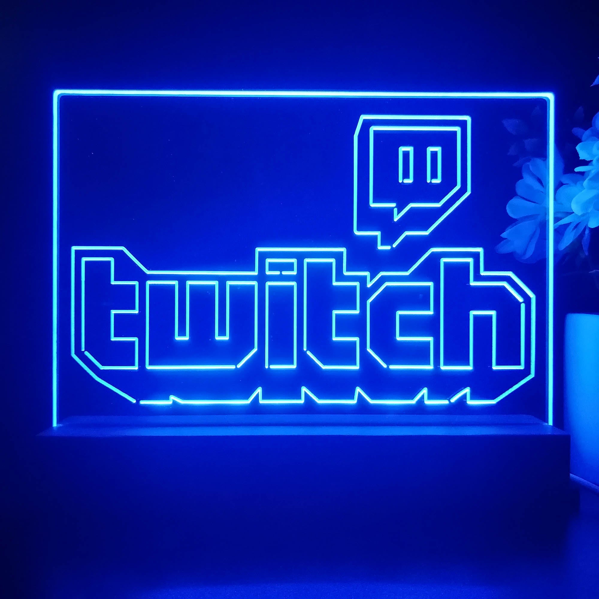 Personalized Twitch Gamer Tag 3D Illusion Night Light Desk Lamp