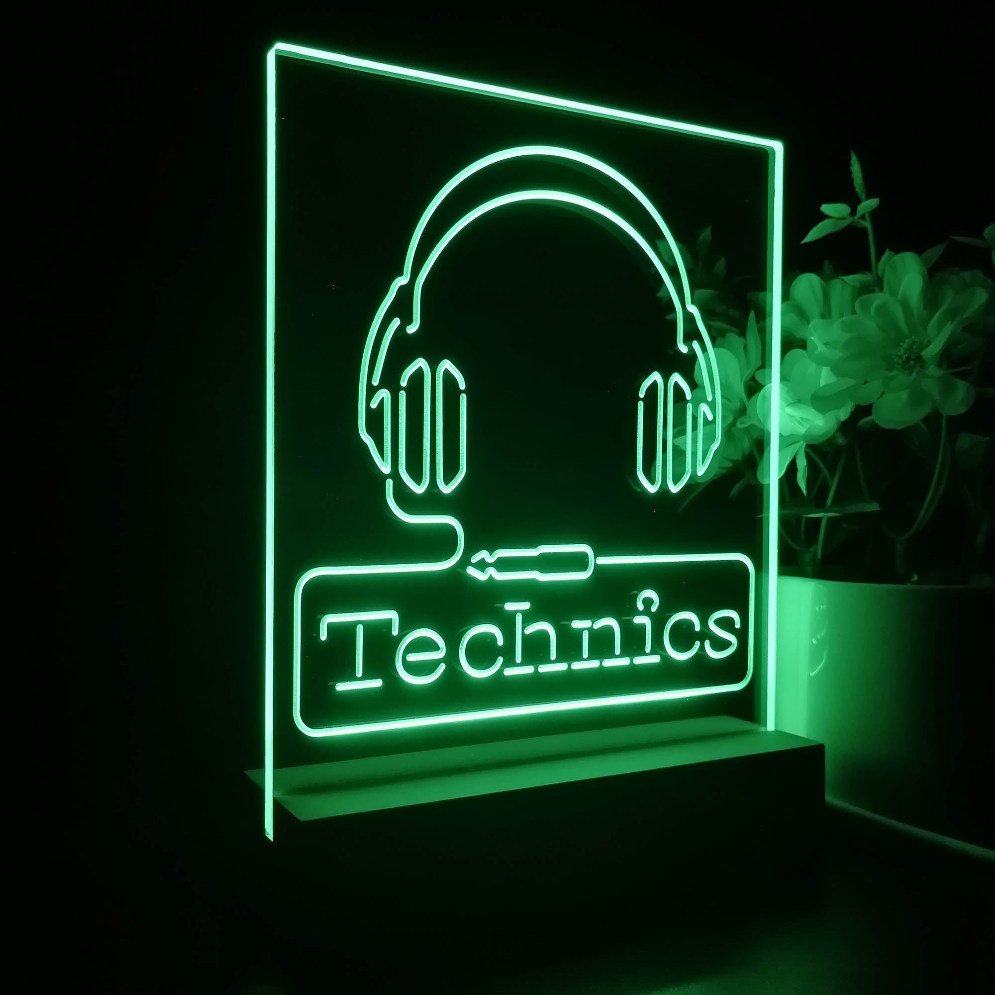 Technics Headphone Audio Home Theater Cinema Neon Sign Table Lamp ...