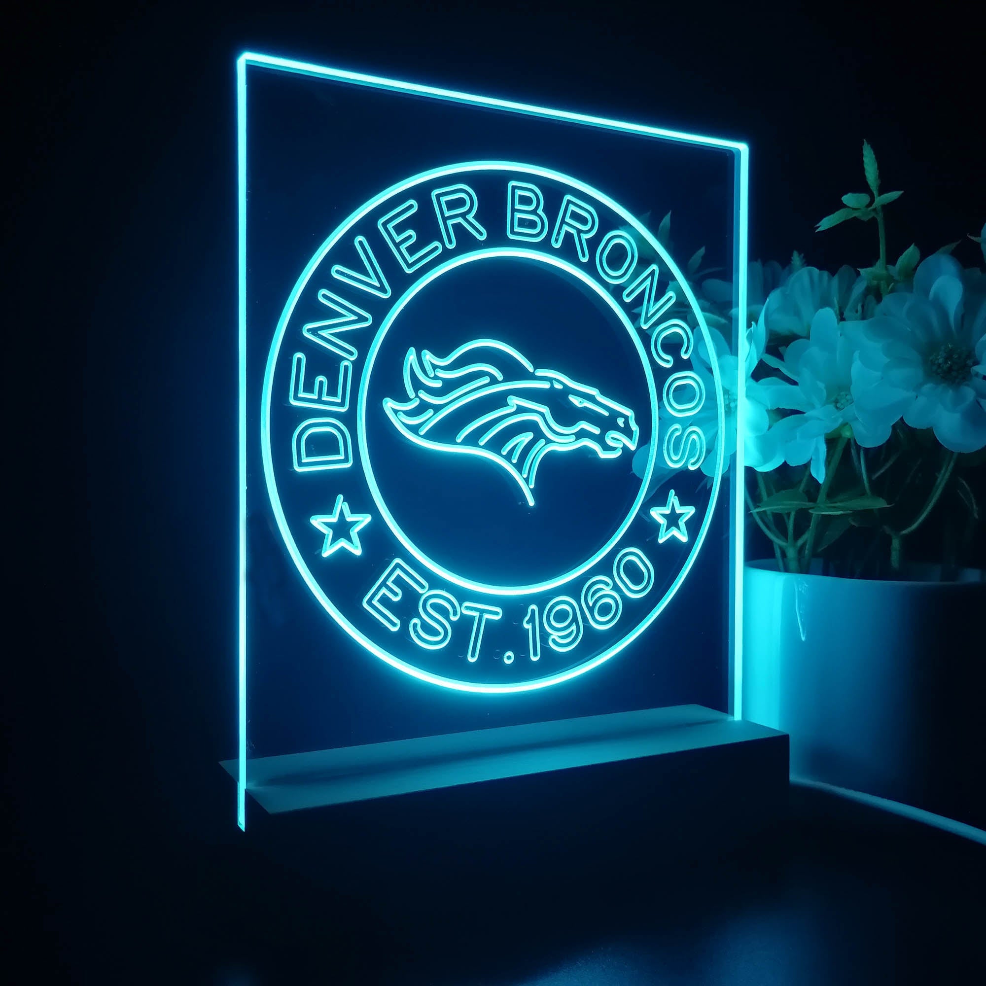 Personalized Denver Broncos Souvenir Neon LED Night Light Sign