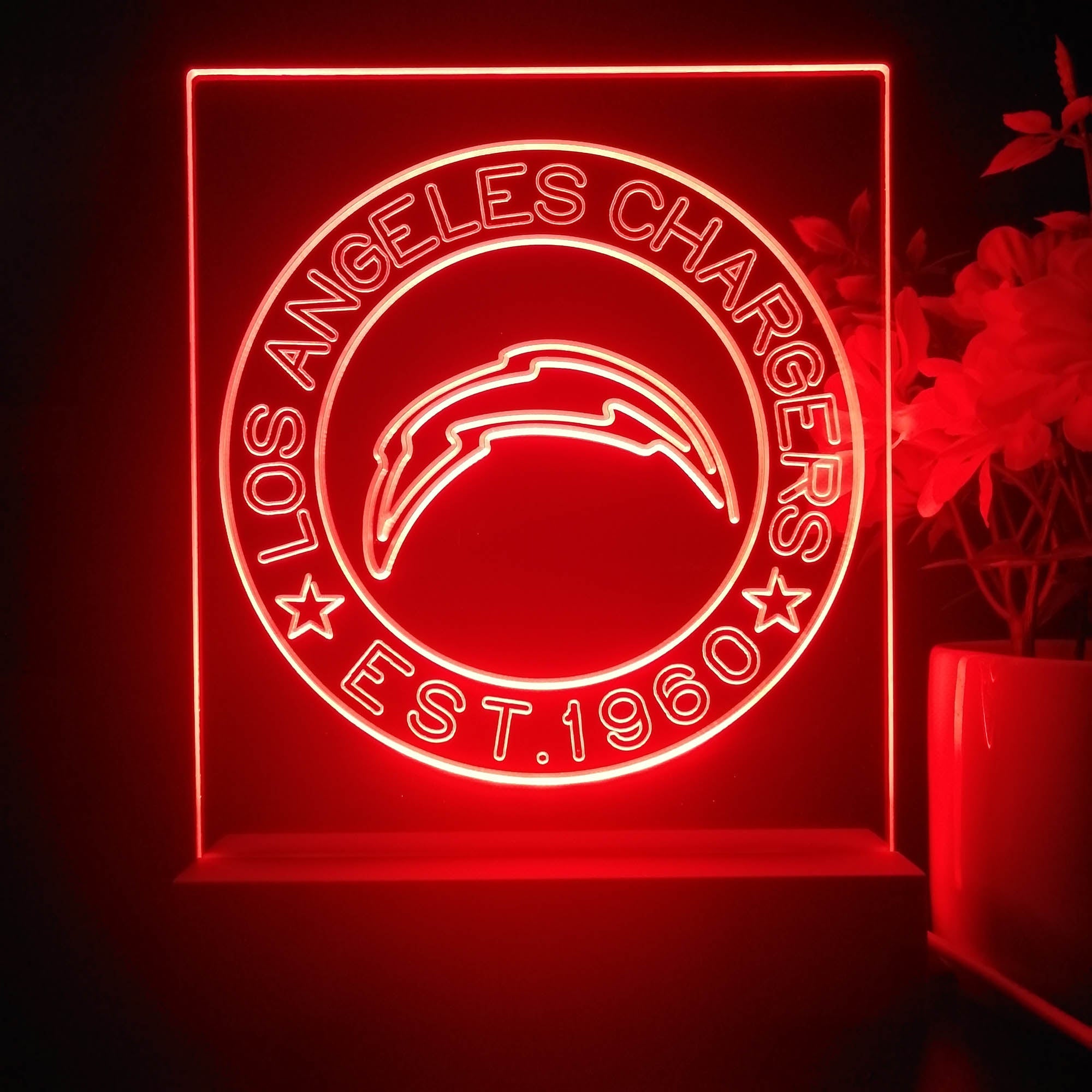 Personalized Los Angeles Chargers Souvenir Neon LED Night Light Sign