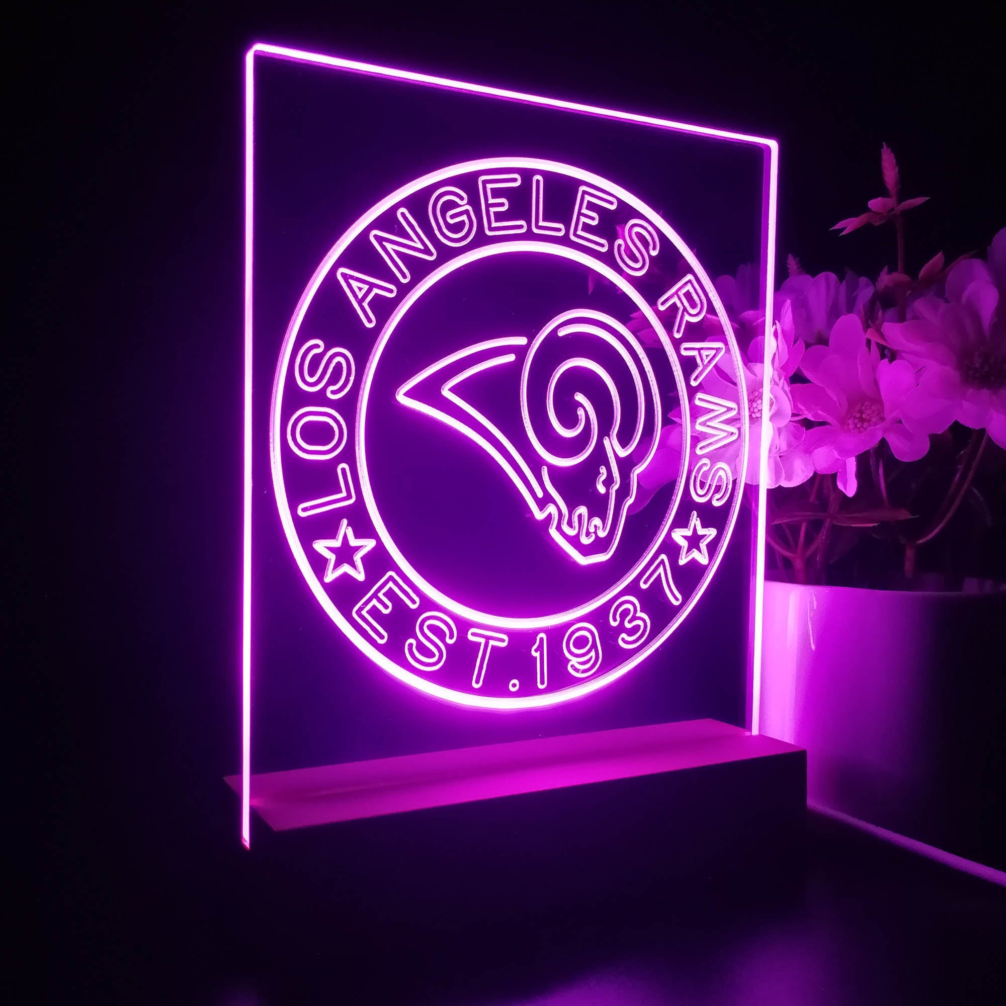 Personalized Los Angeles Rams Souvenir Neon LED Night Light Sign