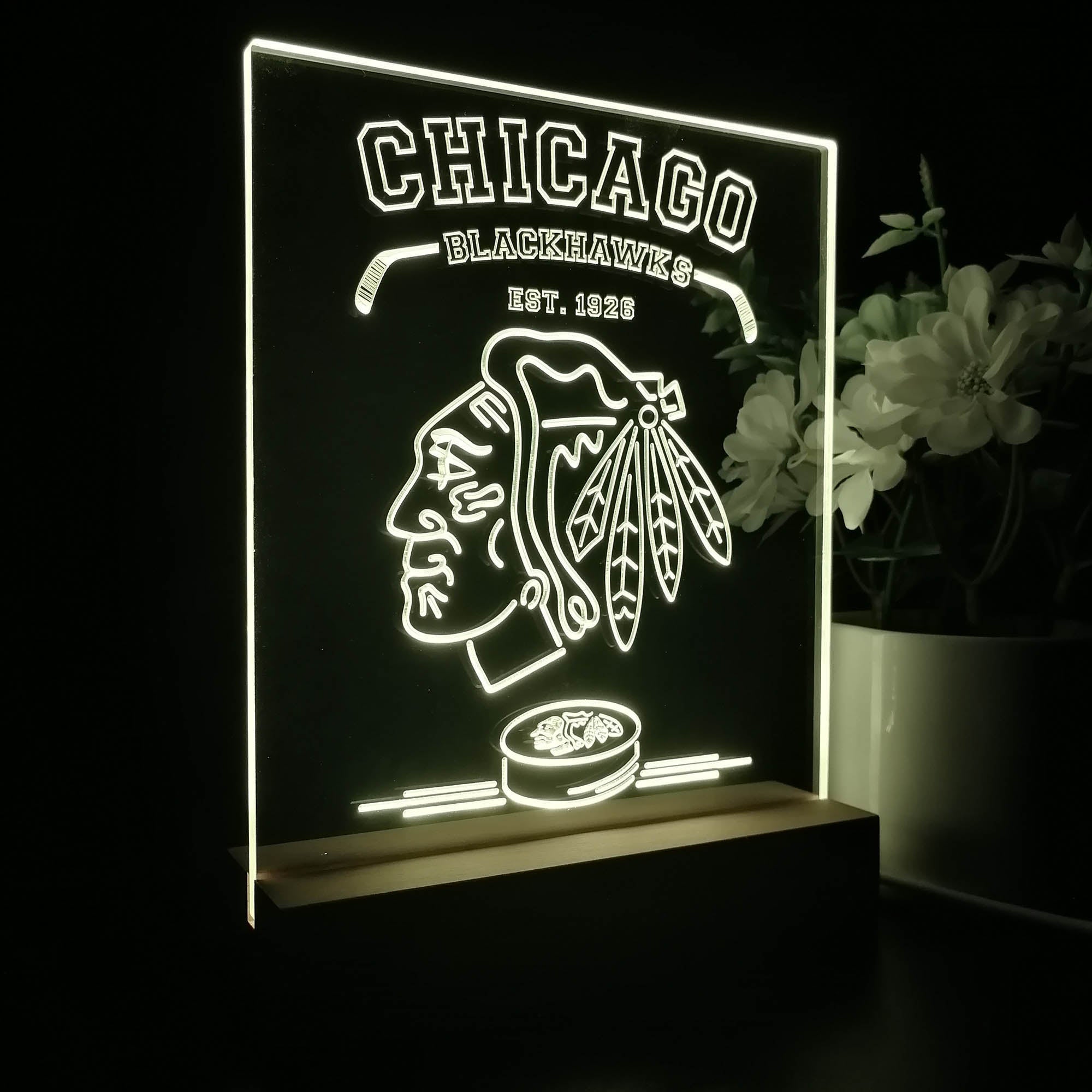 Personalized Chicago Blackhawks Souvenir Neon LED Night Light Sign