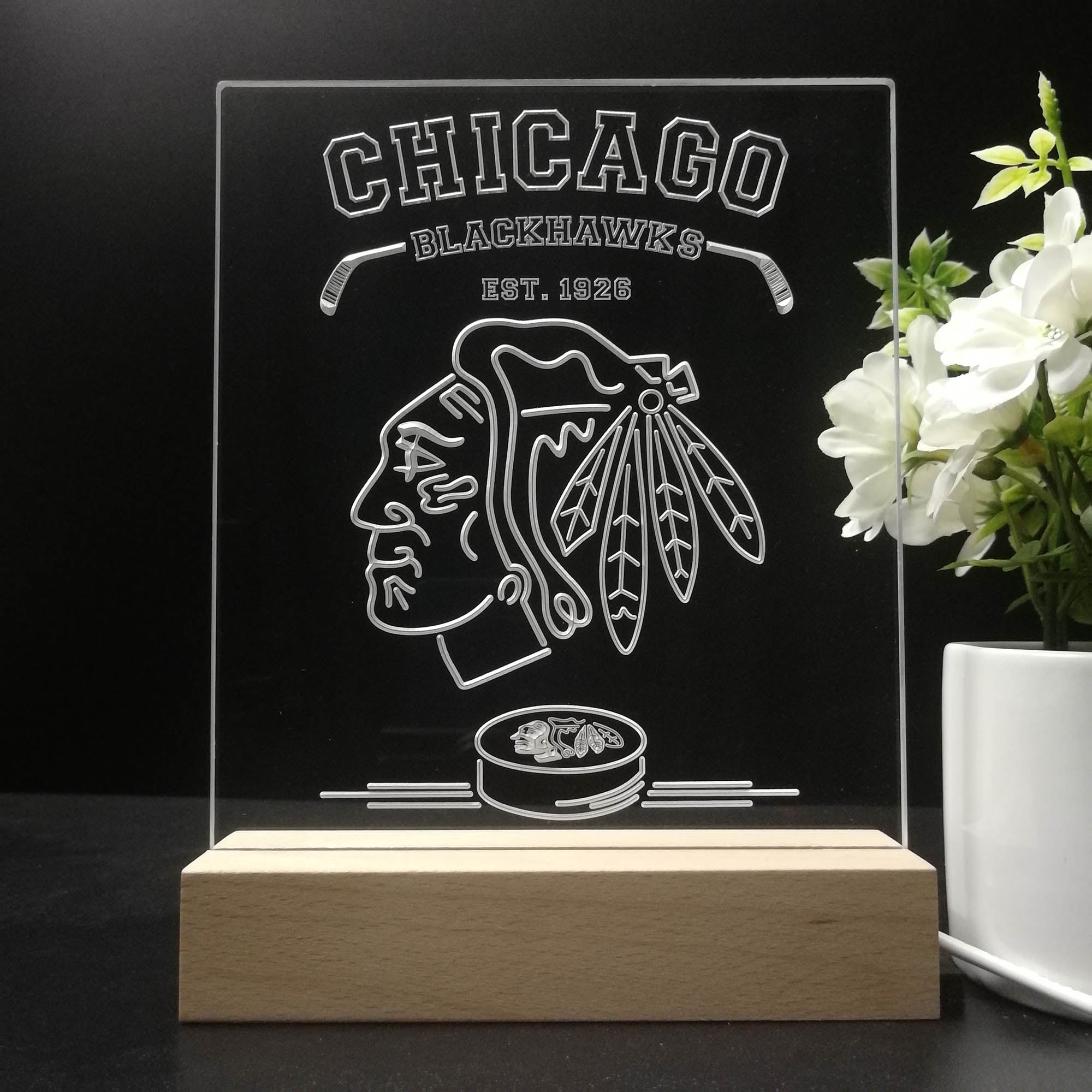 Personalized Chicago Blackhawks Souvenir Neon LED Night Light Sign