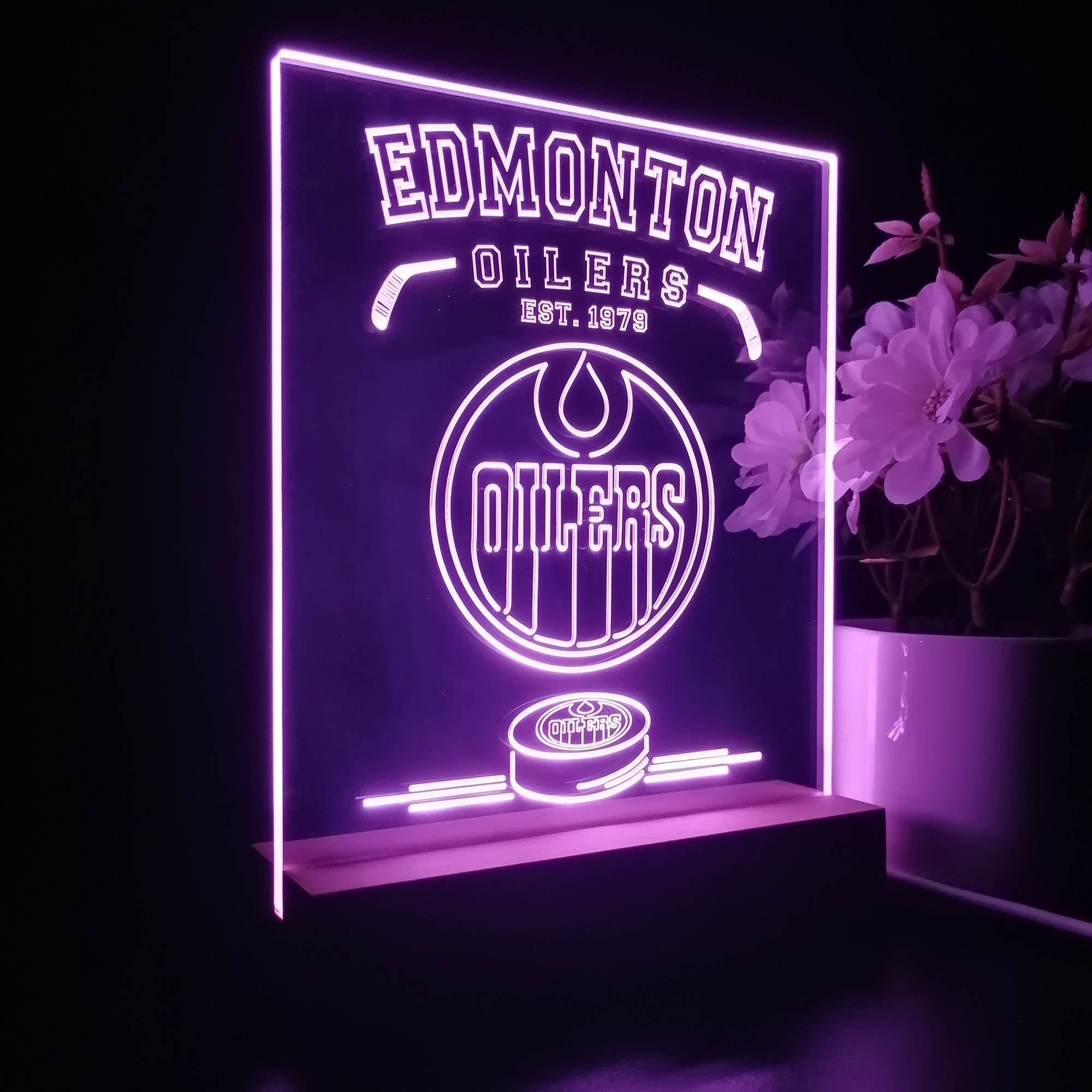 Personalized Edmonton Oilers Souvenir Neon LED Night Light Sign