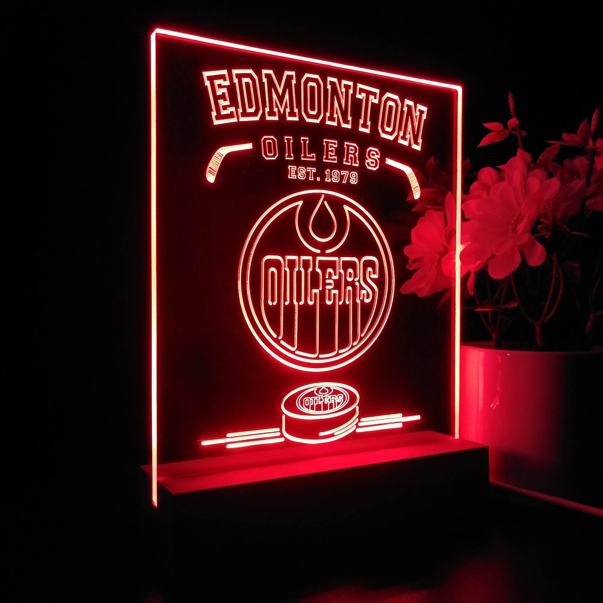 Personalized Edmonton Oilers Souvenir Neon LED Night Light Sign