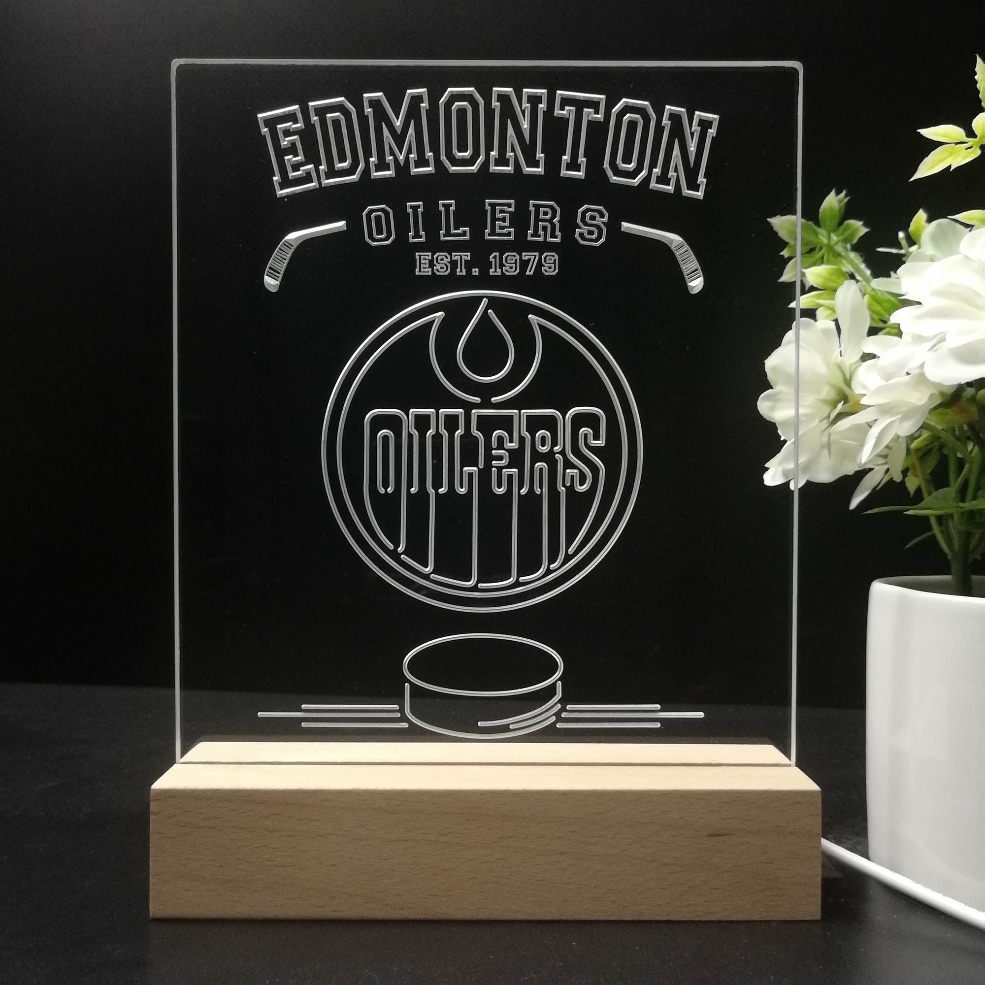 Personalized Edmonton Oilers Souvenir Neon LED Night Light Sign
