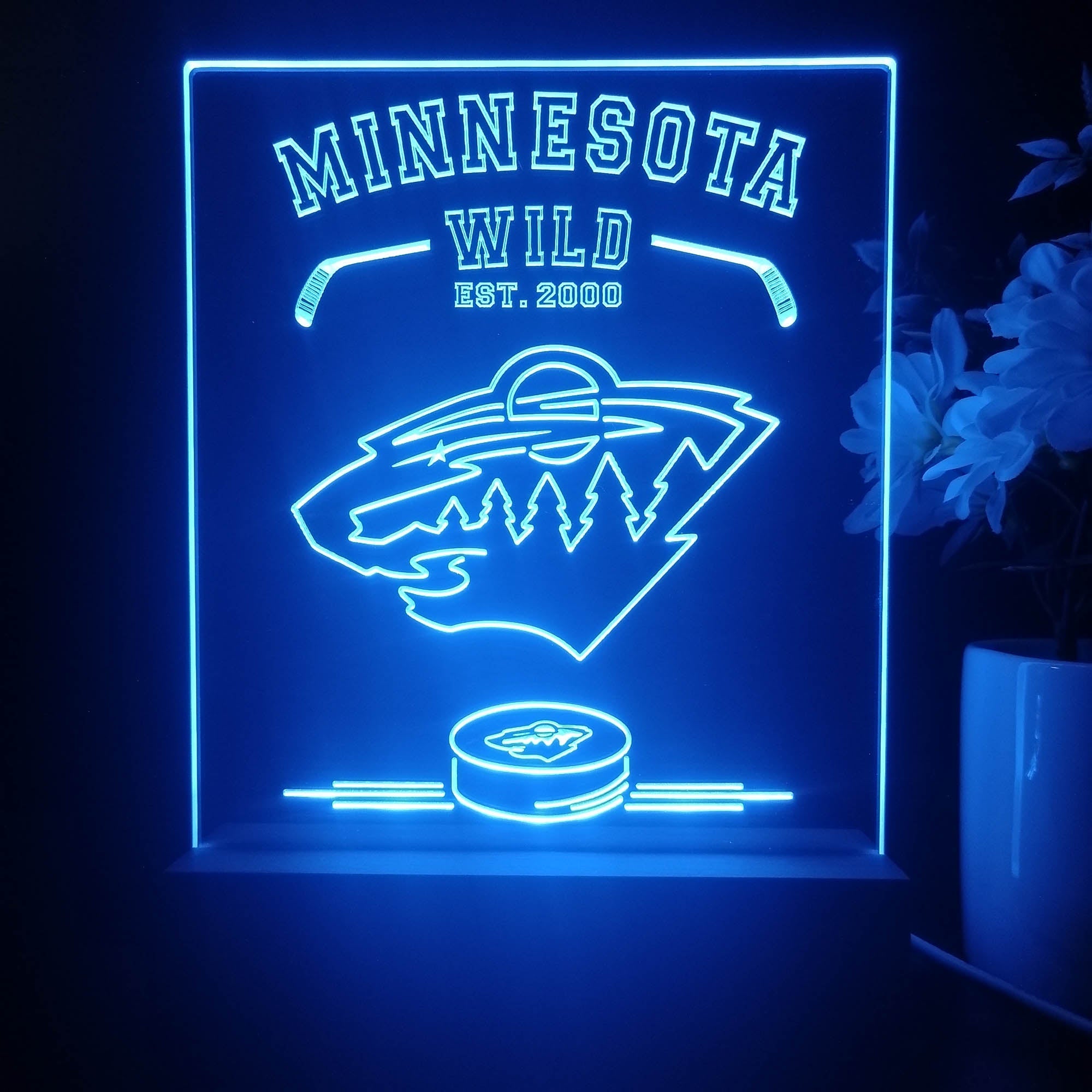 Personalized Minnesota Wild Souvenir Neon LED Night Light Sign