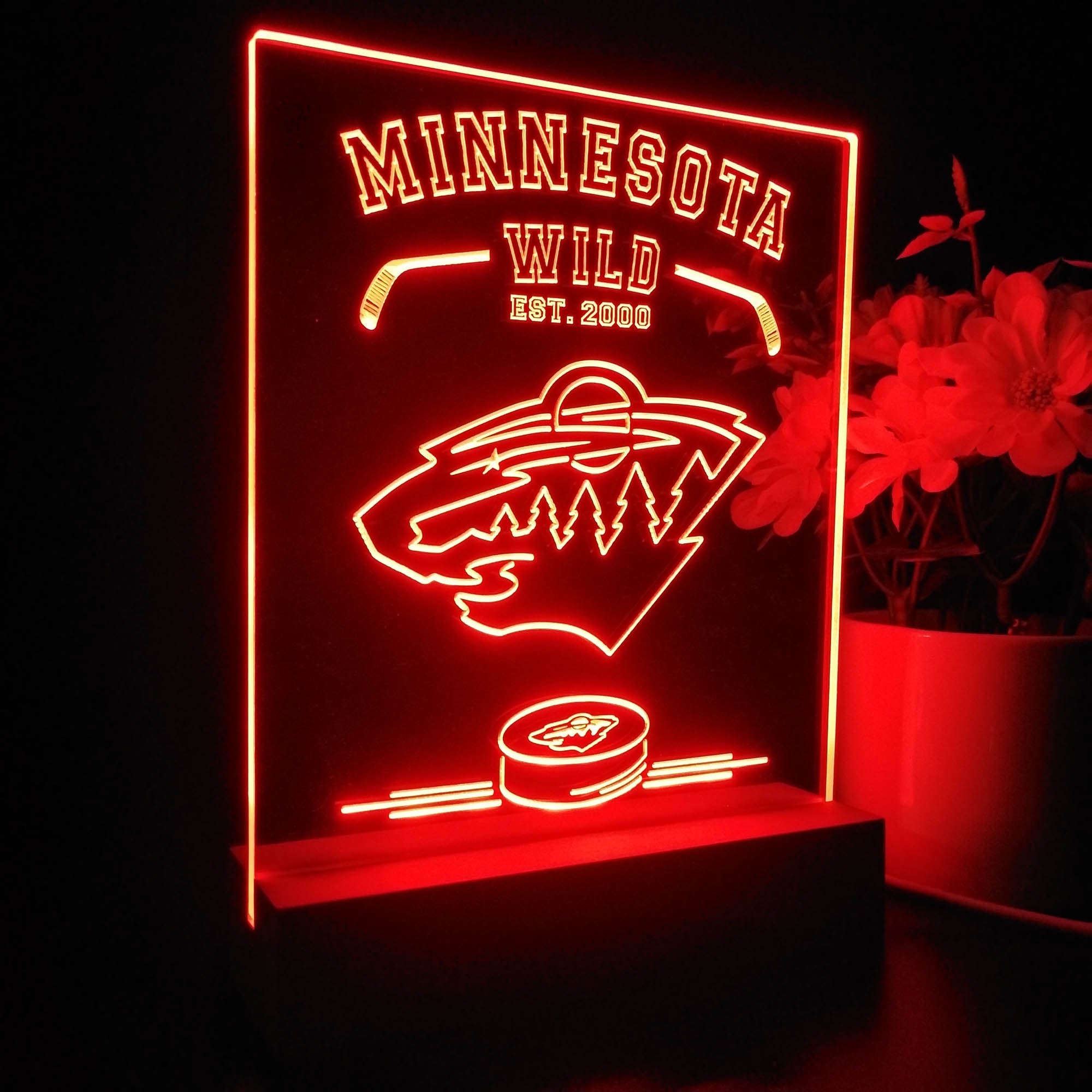 Personalized Minnesota Wild Souvenir Neon LED Night Light Sign