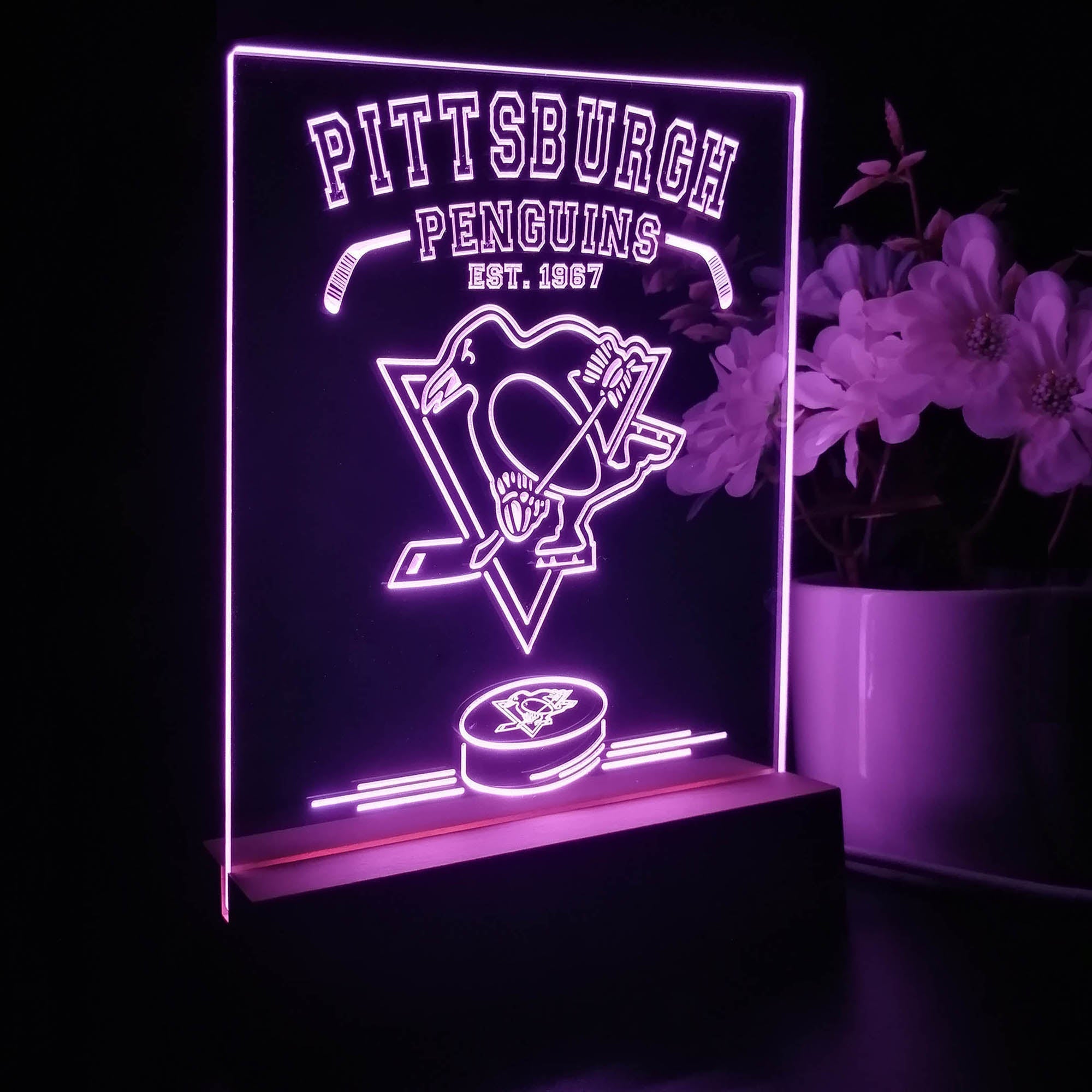 Personalized Pittsburgh Penguins Souvenir Neon LED Night Light Sign