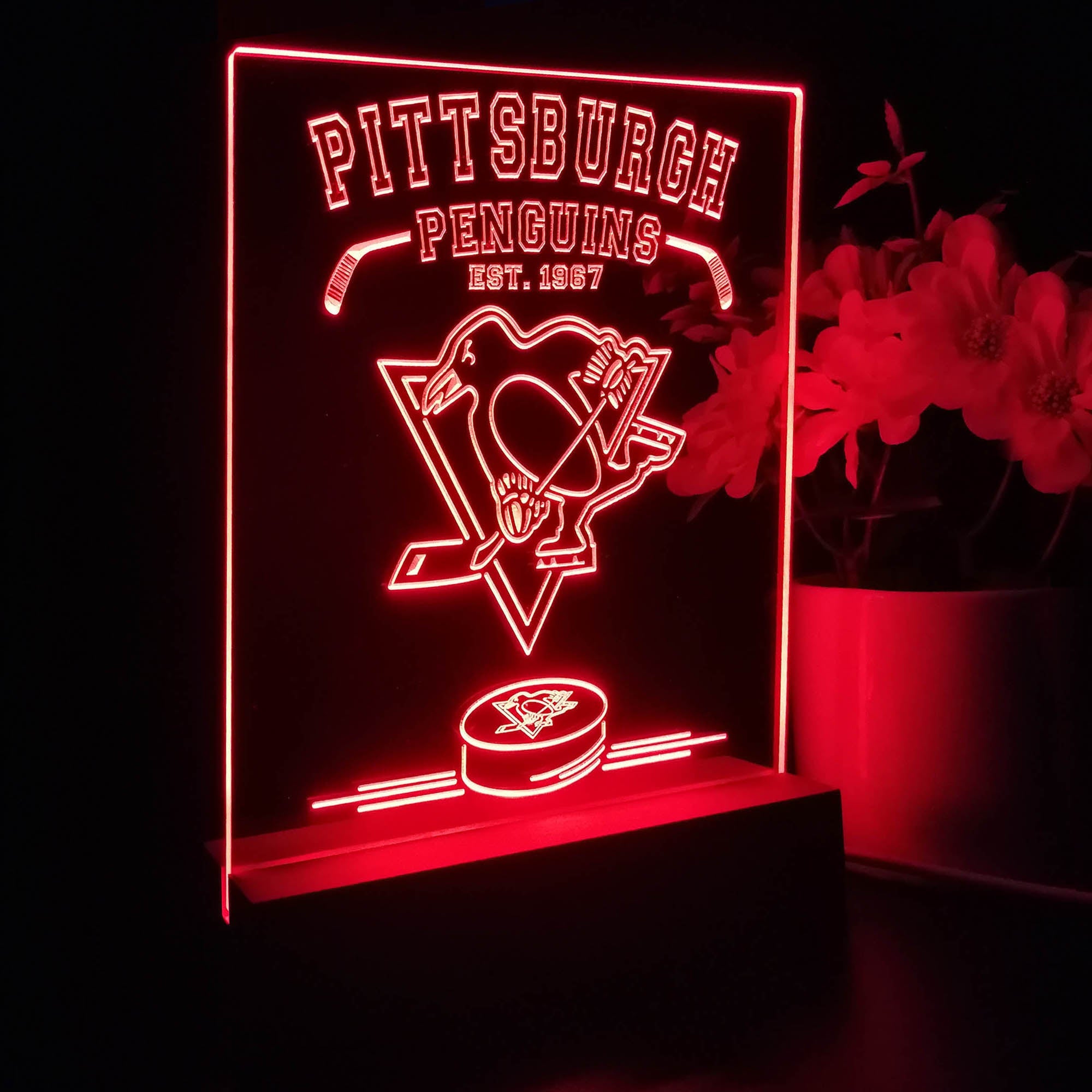 Personalized Pittsburgh Penguins Souvenir Neon LED Night Light Sign