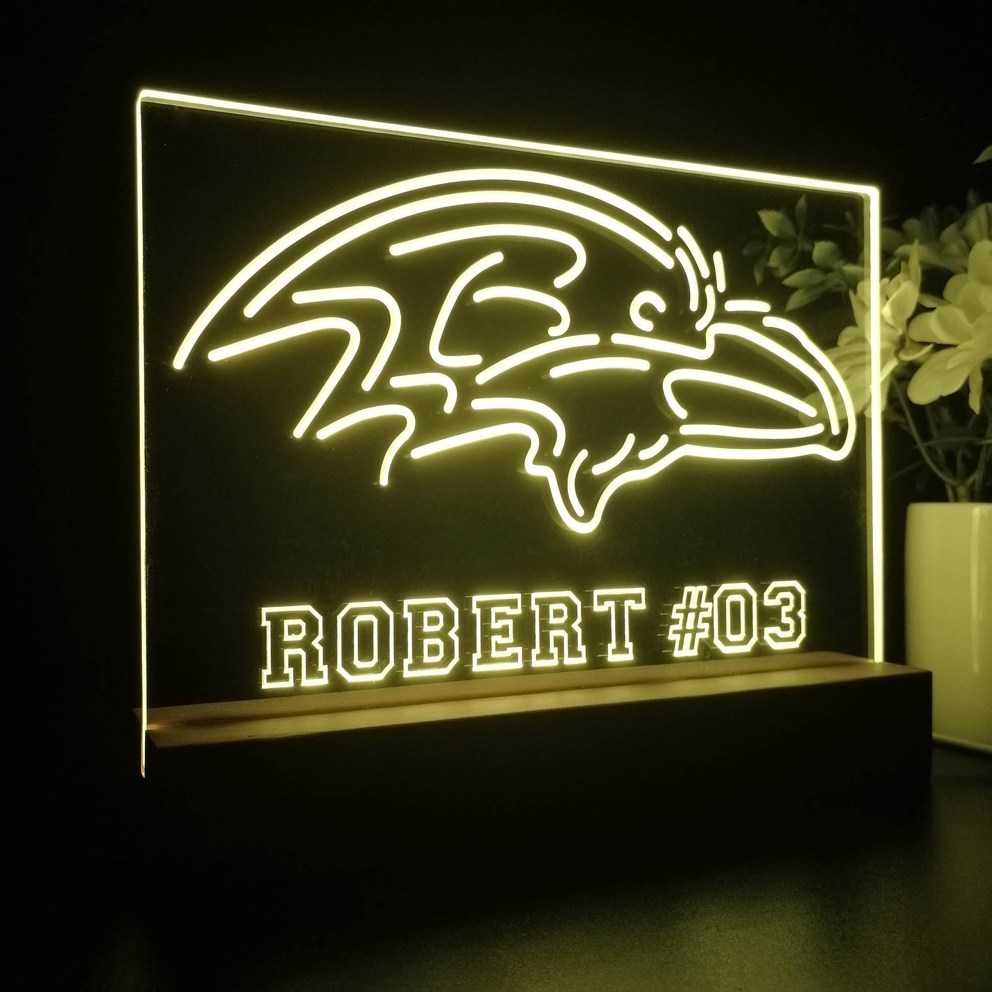 Personalized Baltimore Ravens Souvenir Neon LED Night Light Sign