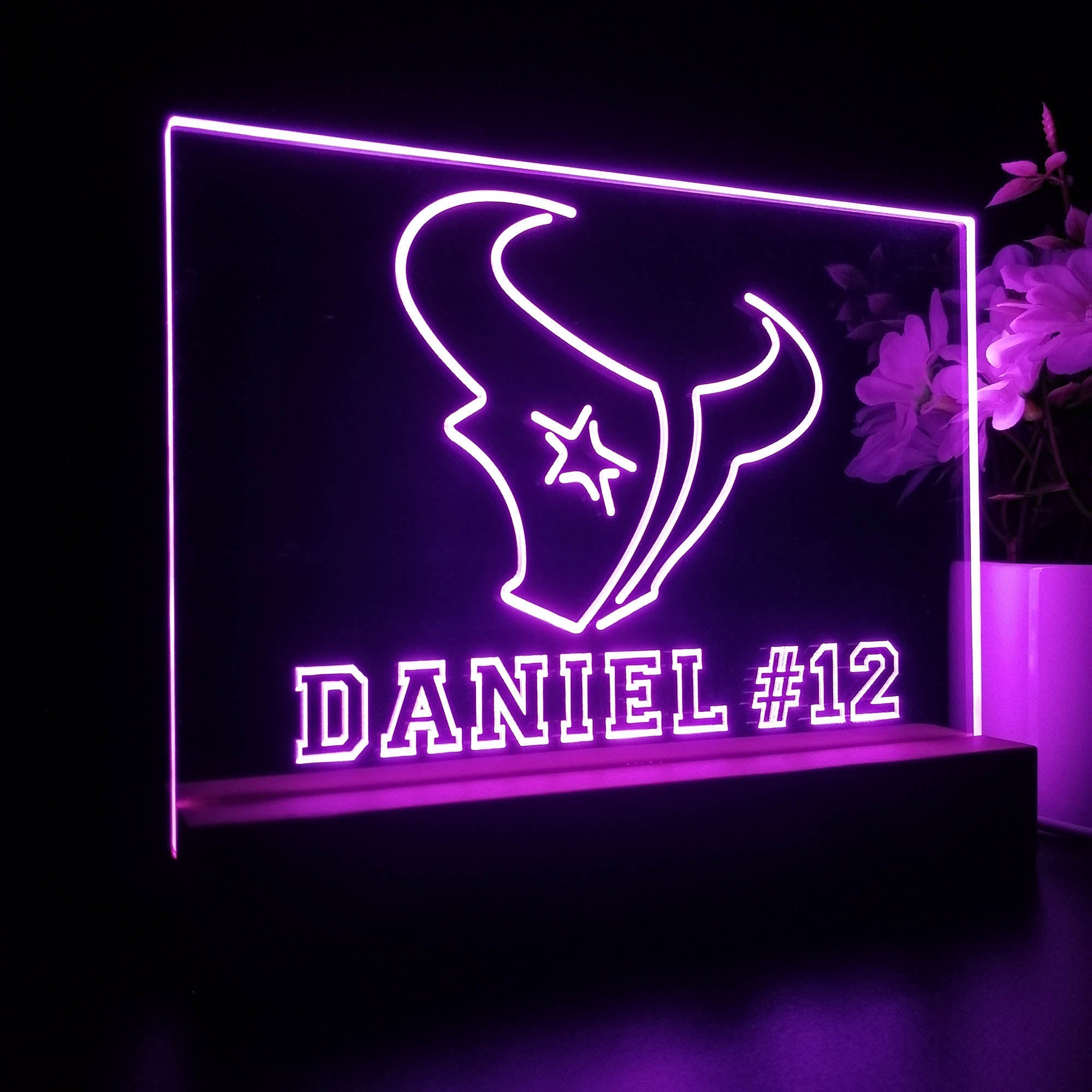 Personalized Houston Texans Souvenir Neon LED Night Light Sign