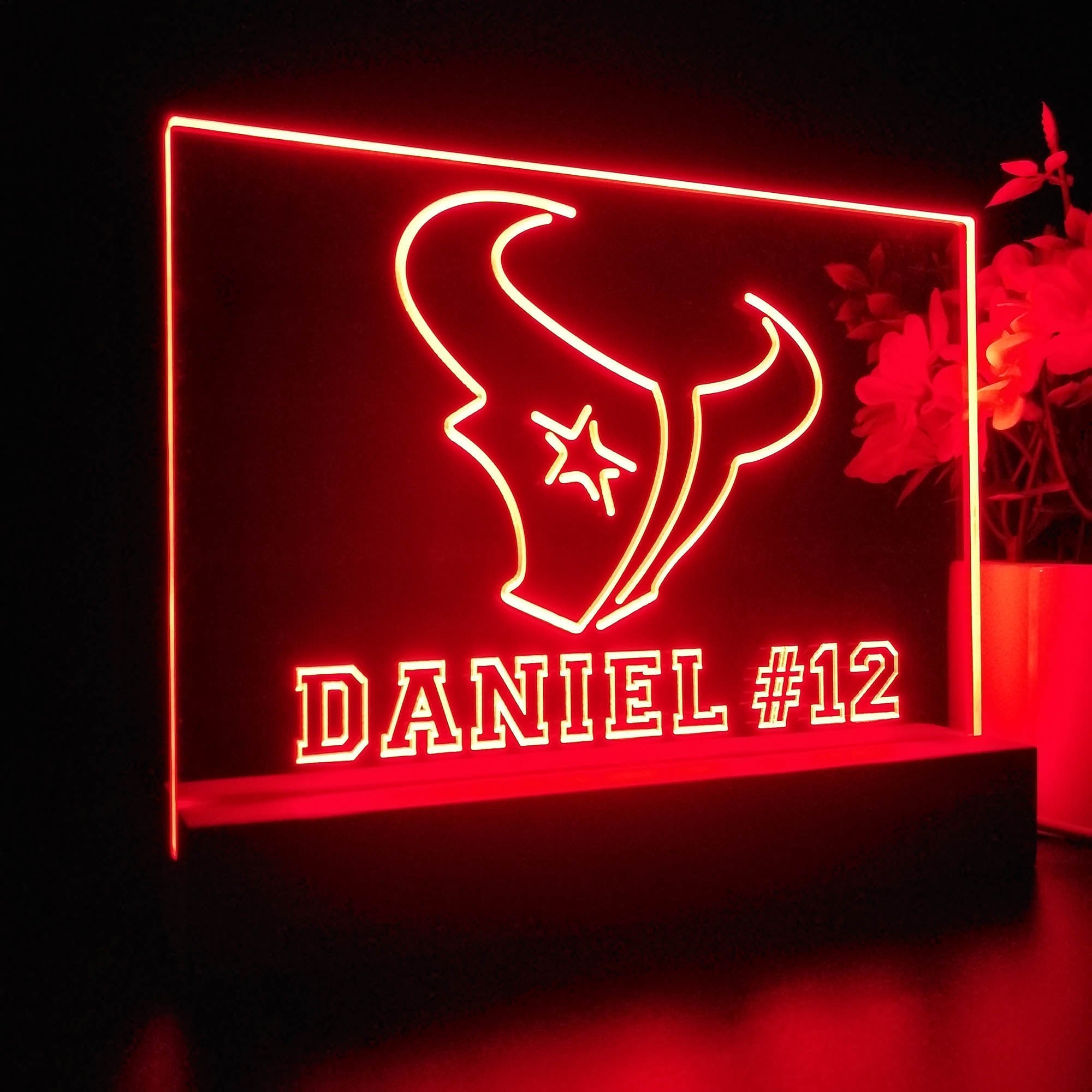 Personalized Houston Texans Souvenir Neon LED Night Light Sign