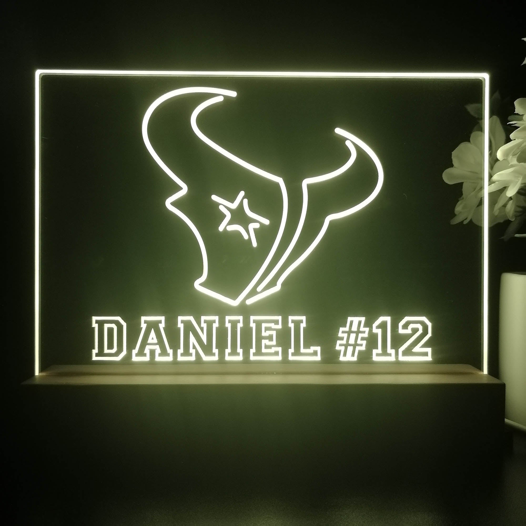Personalized Houston Texans Souvenir Neon LED Night Light Sign