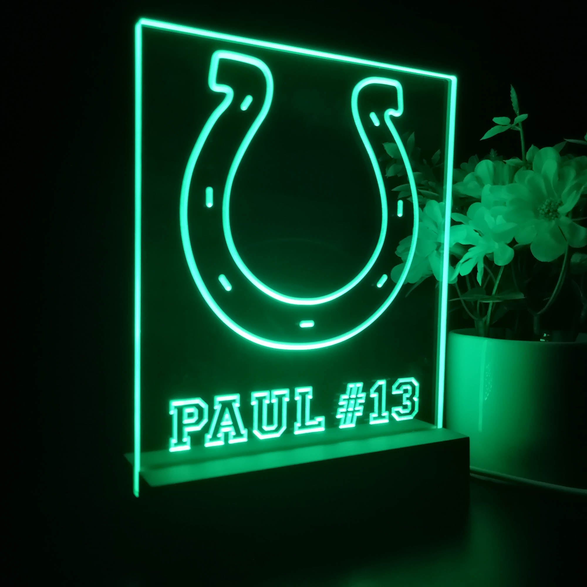 Personalized Indianapolis Colts Souvenir Neon LED Night Light Sign