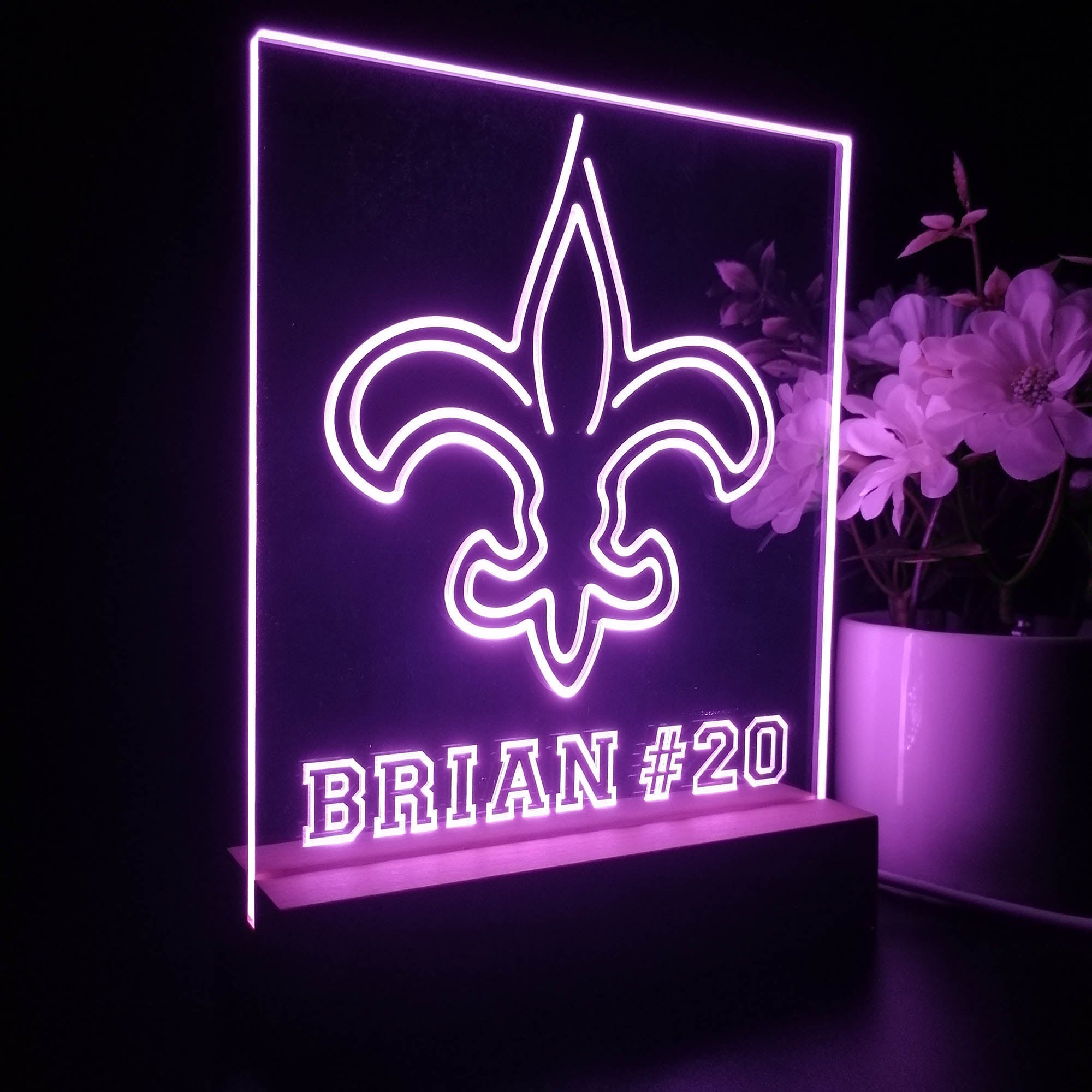 Personalized New Orleans Saints Souvenir Neon LED Night Light Sign