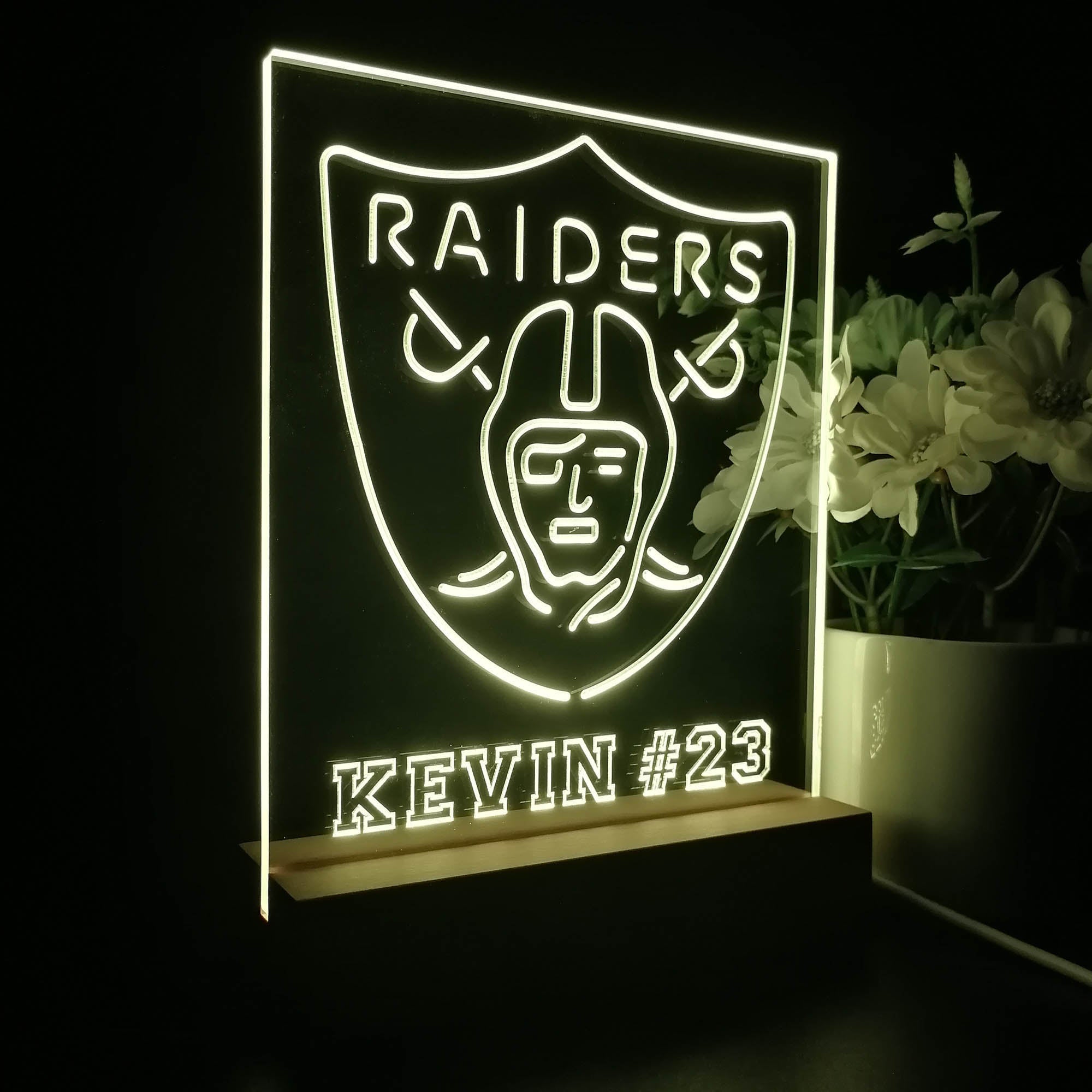 Personalized Las Vegas Raiders Souvenir Neon LED Night Light Sign
