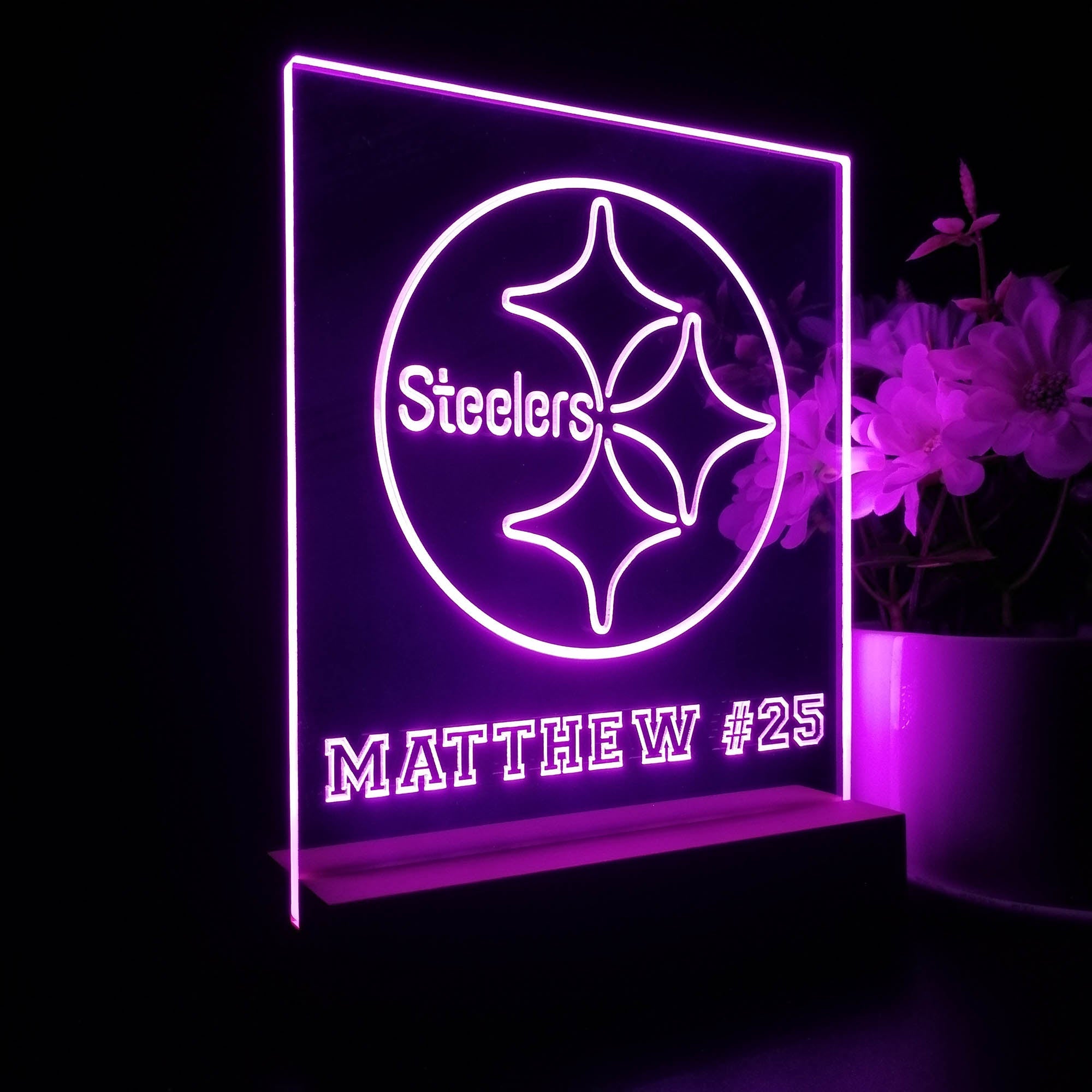 Personalized Pittsburgh Steelers Souvenir Neon LED Night Light Sign