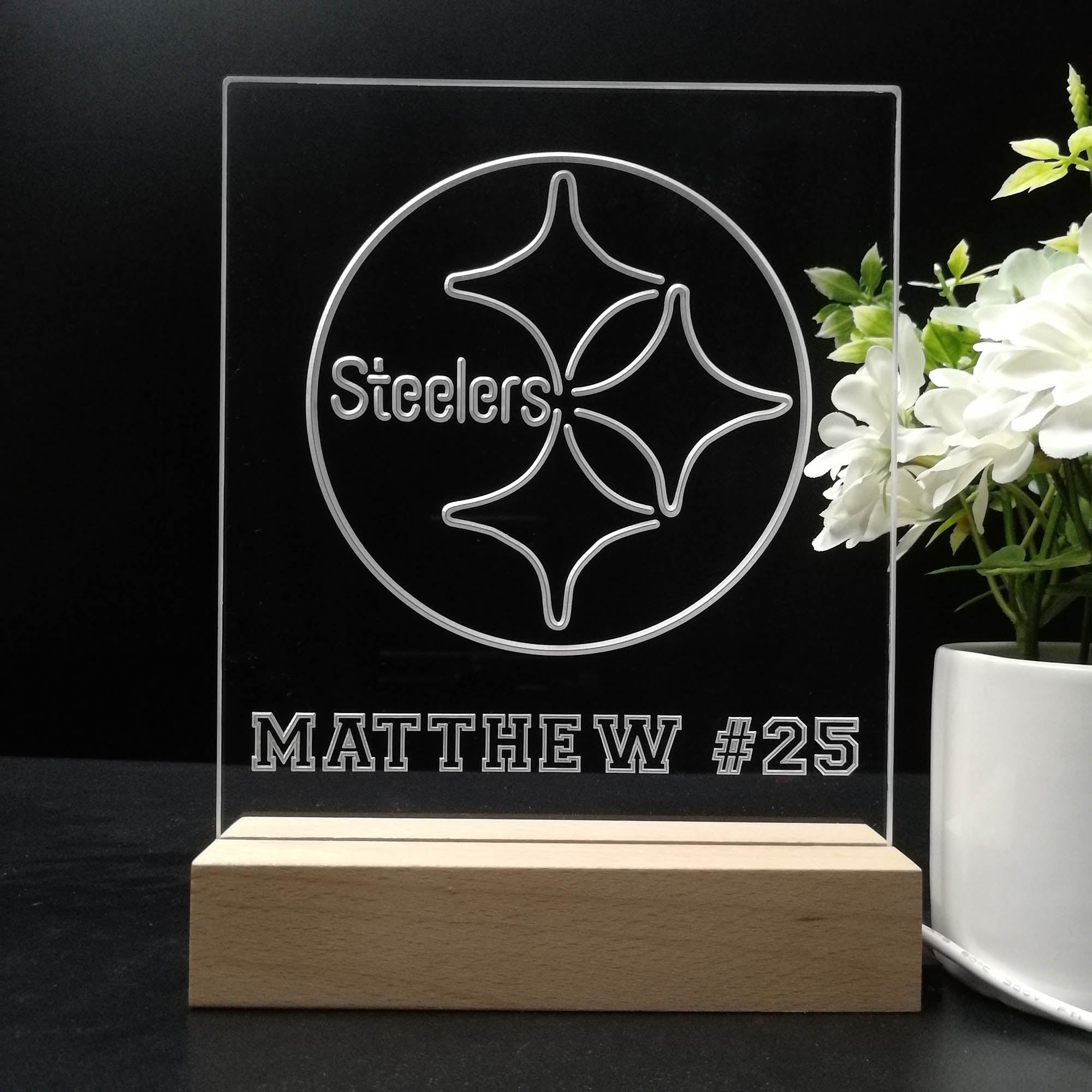 Personalized Pittsburgh Steelers Souvenir Neon LED Night Light Sign