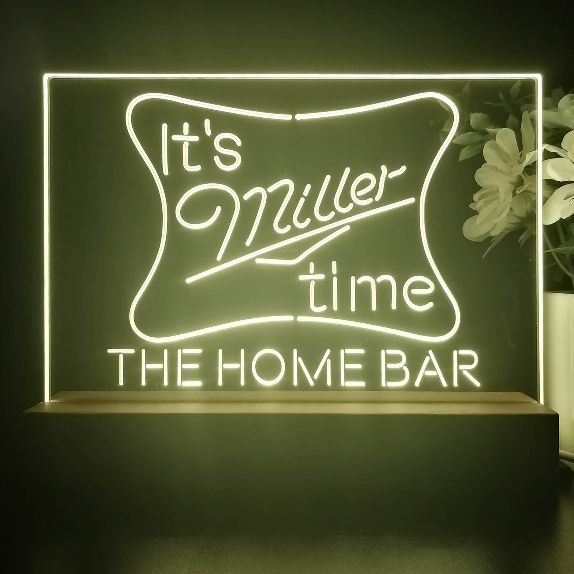 Personalized Miller Time Bar Souvenir Neon LED Night Light Sign