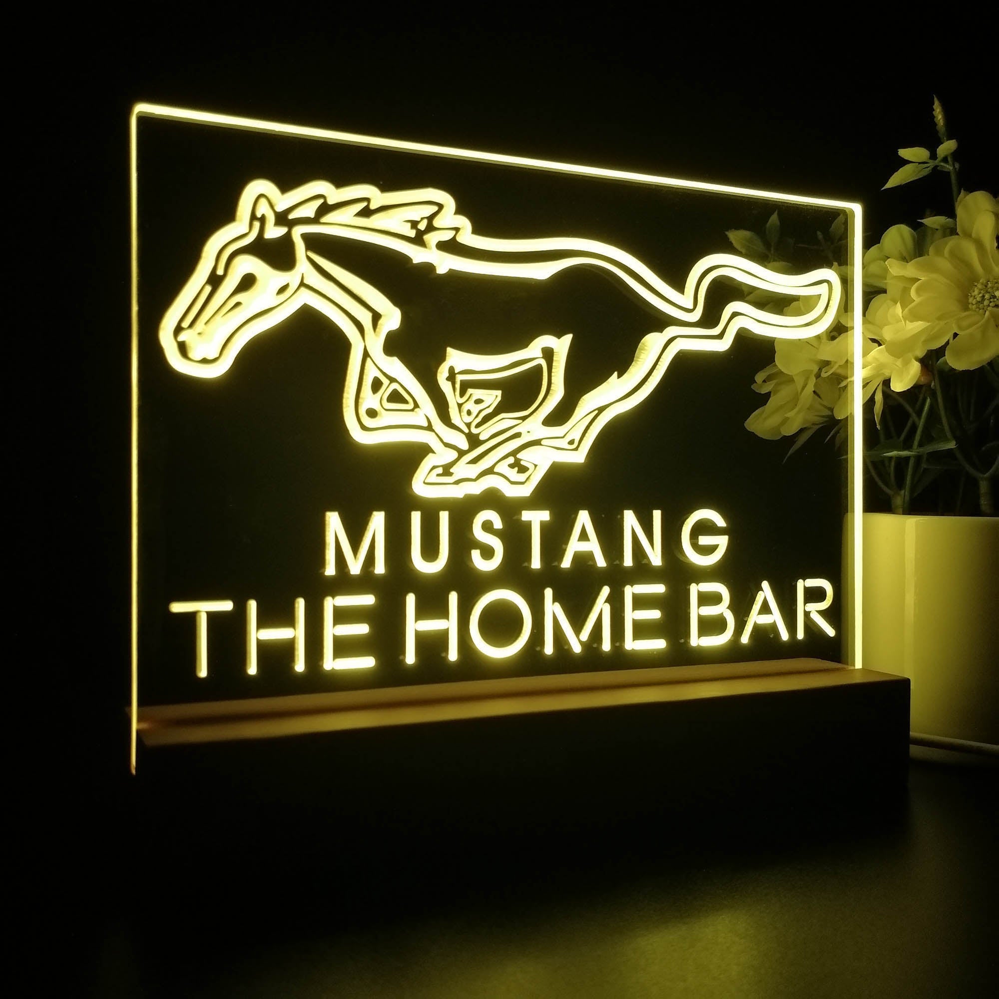 Personalized Mustang Ford Souvenir Neon LED Night Light Sign