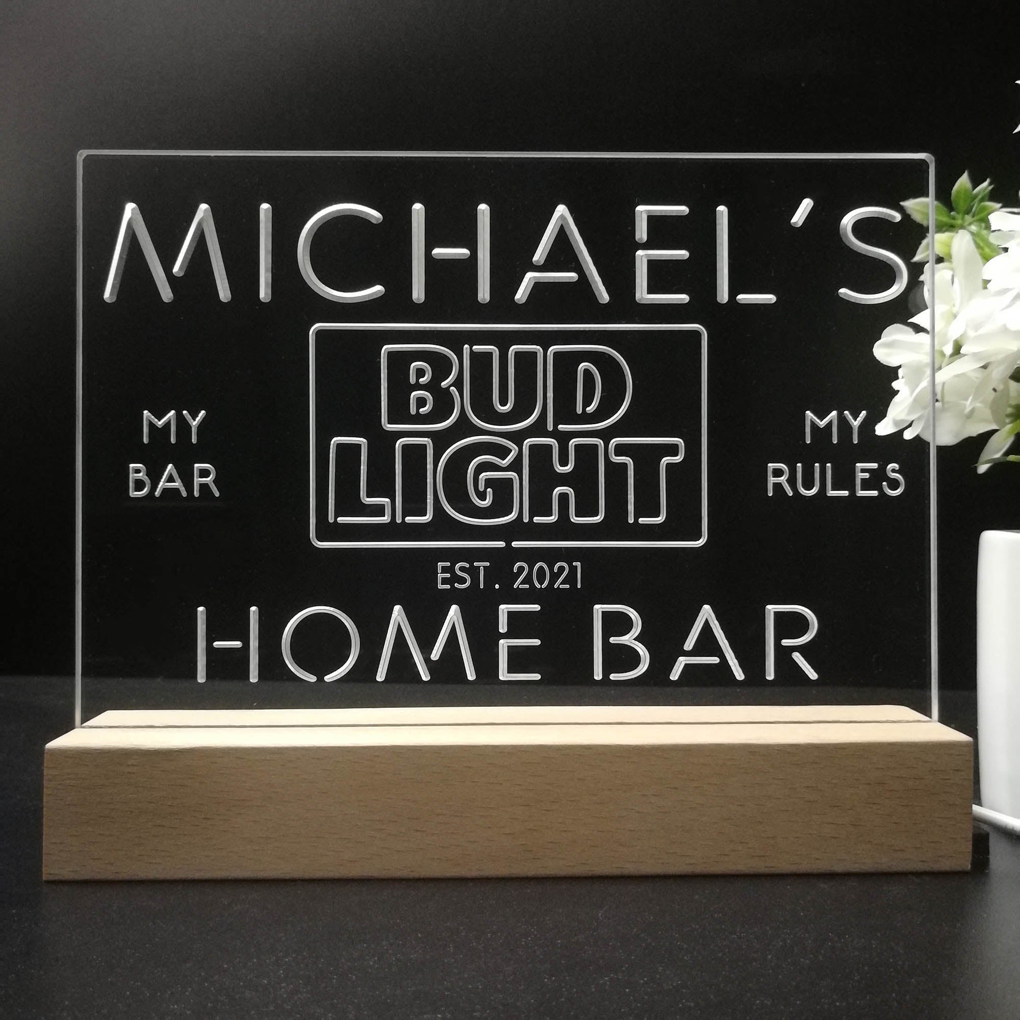 Personalized Bud Light Souvenir Neon LED Night Light Sign