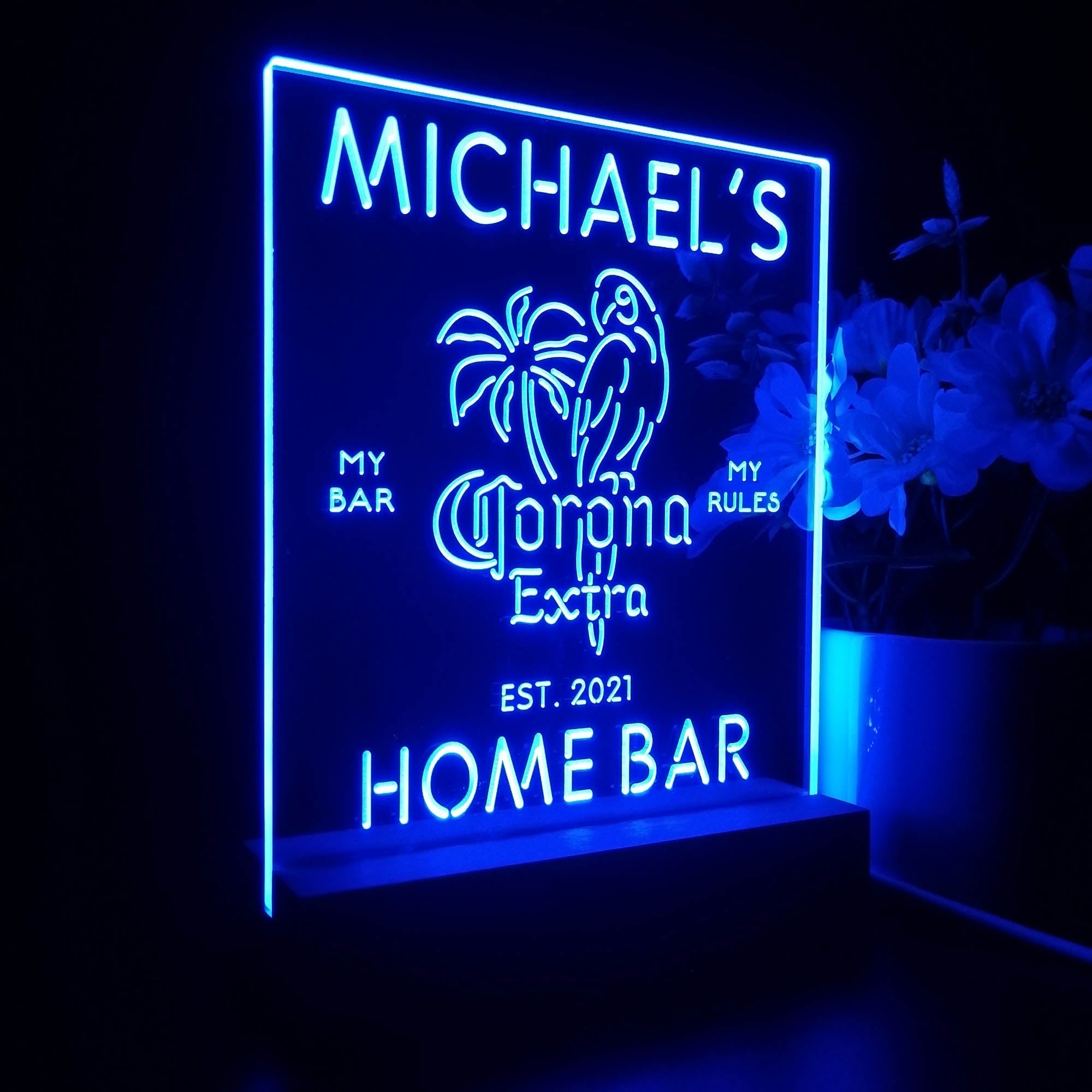 Personalized Coronas Extra Parrot Souvenir Neon LED Night Light Sign