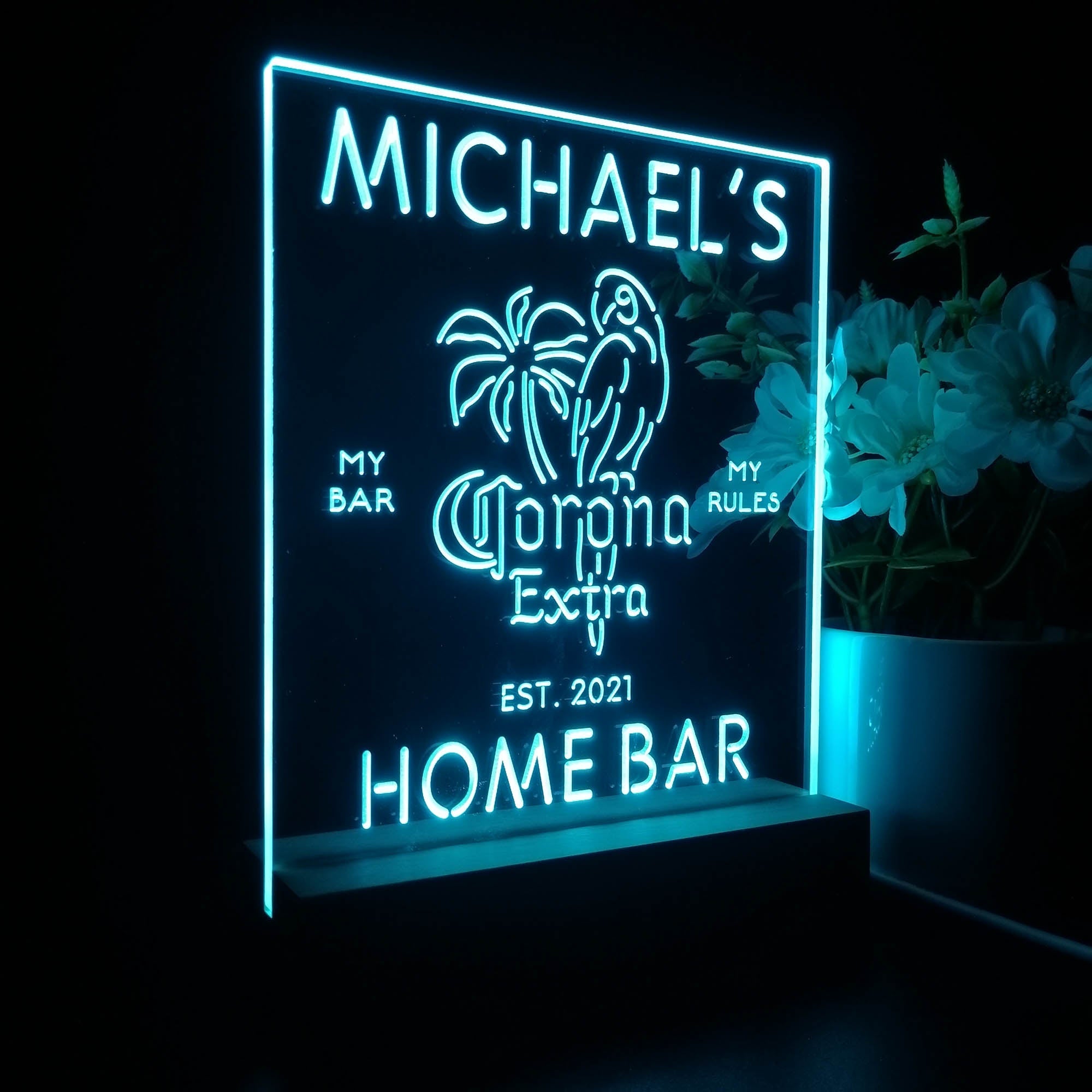 Personalized Coronas Extra Parrot Souvenir Neon LED Night Light Sign