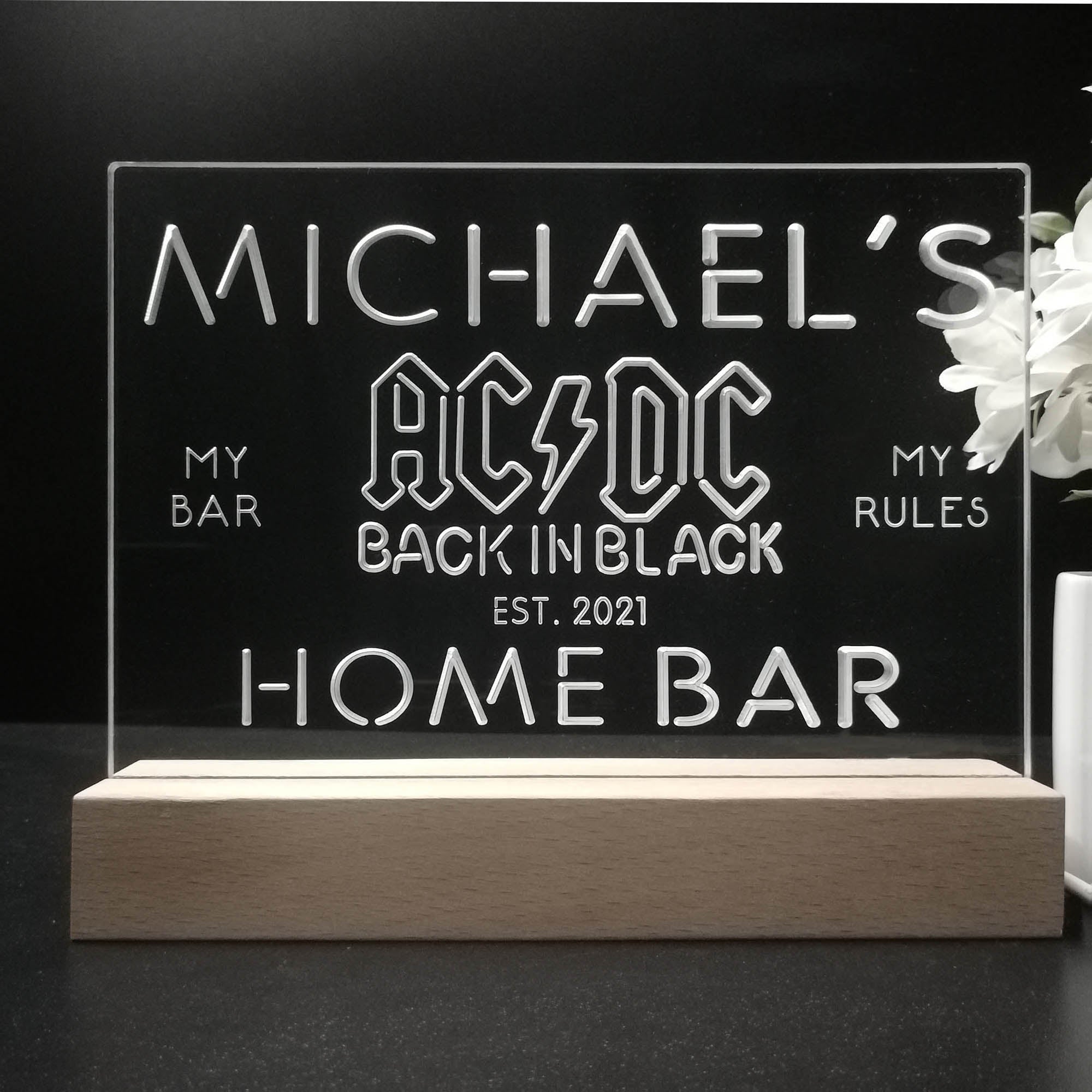 Personalized ACDC,Back In Black Souvenir Neon LED Night Light Sign