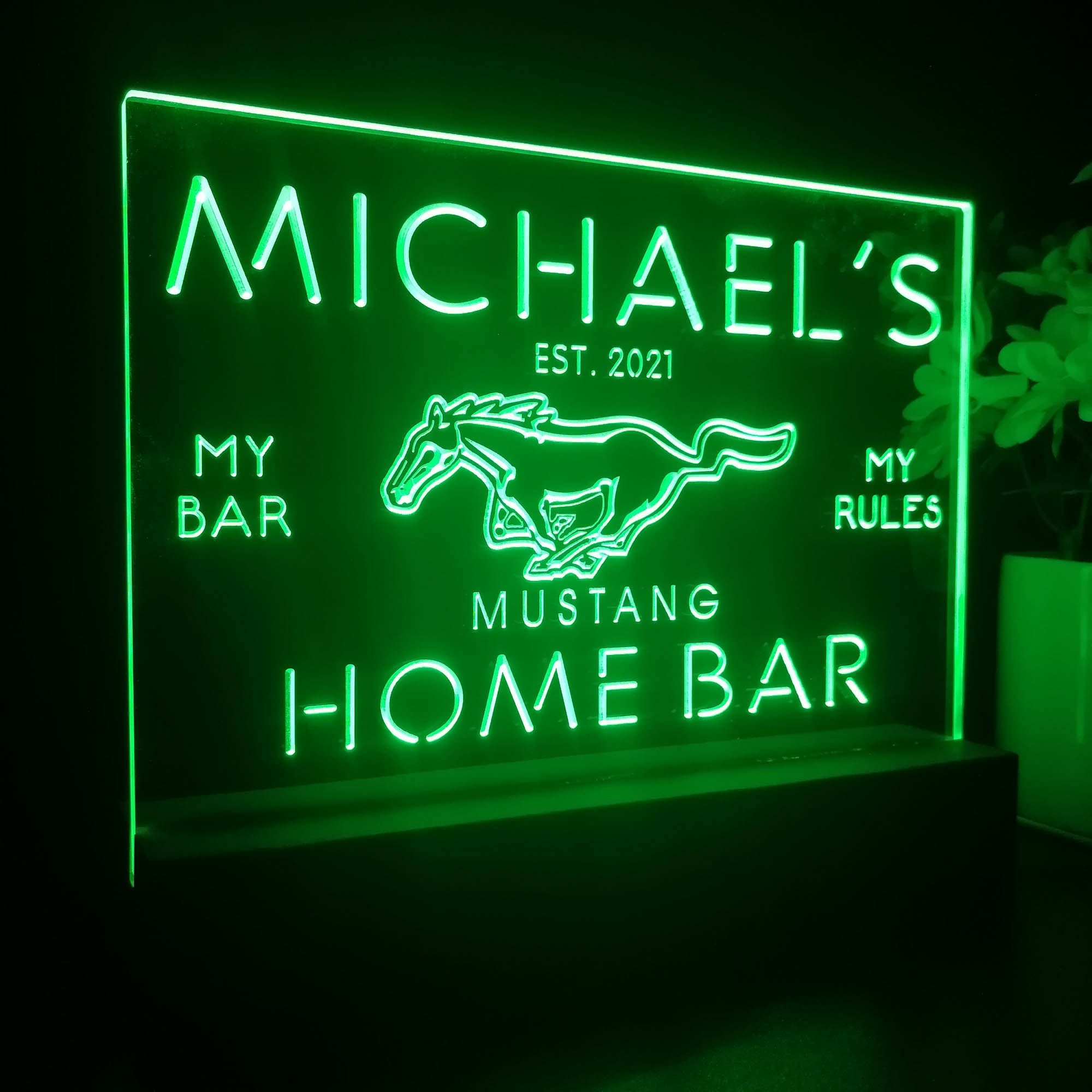 Personalized Mustang Ford Souvenir Neon LED Night Light Sign