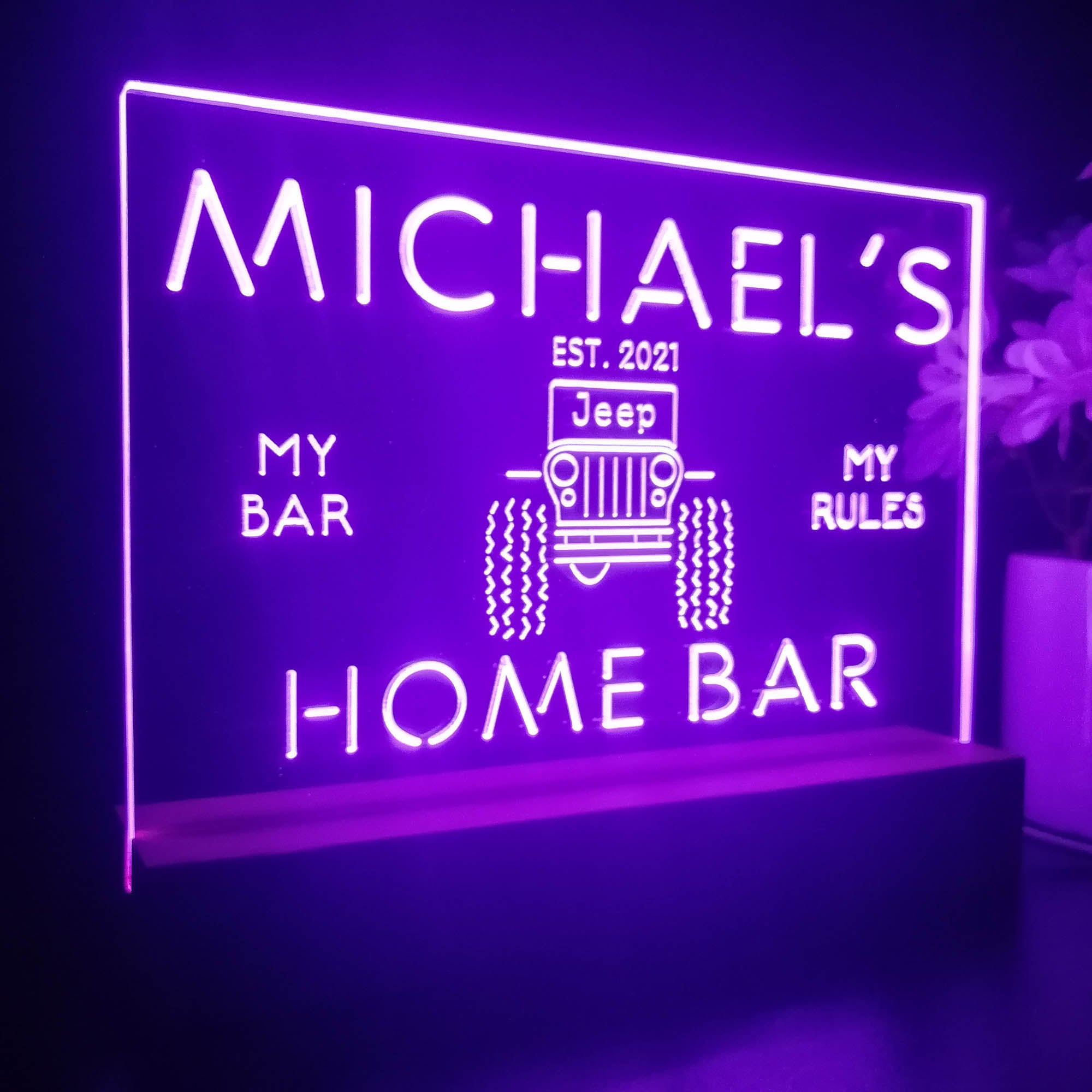 Personalized Only in a Jeep Souvenir Neon LED Night Light Sign