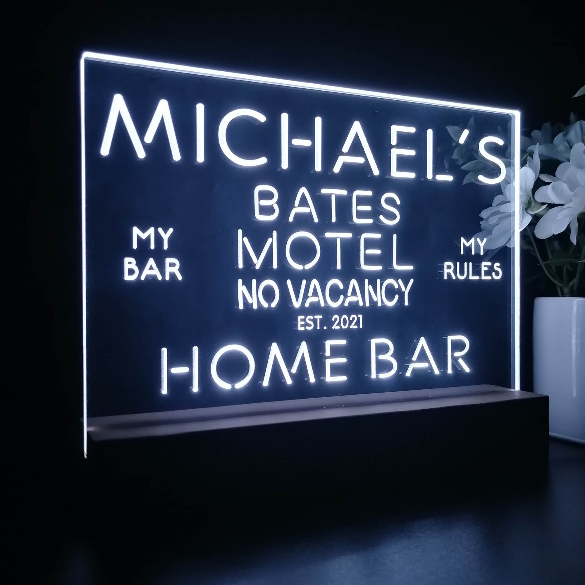 Personalized Bates Motel,No Vacancy Souvenir Neon LED Night Light Sign