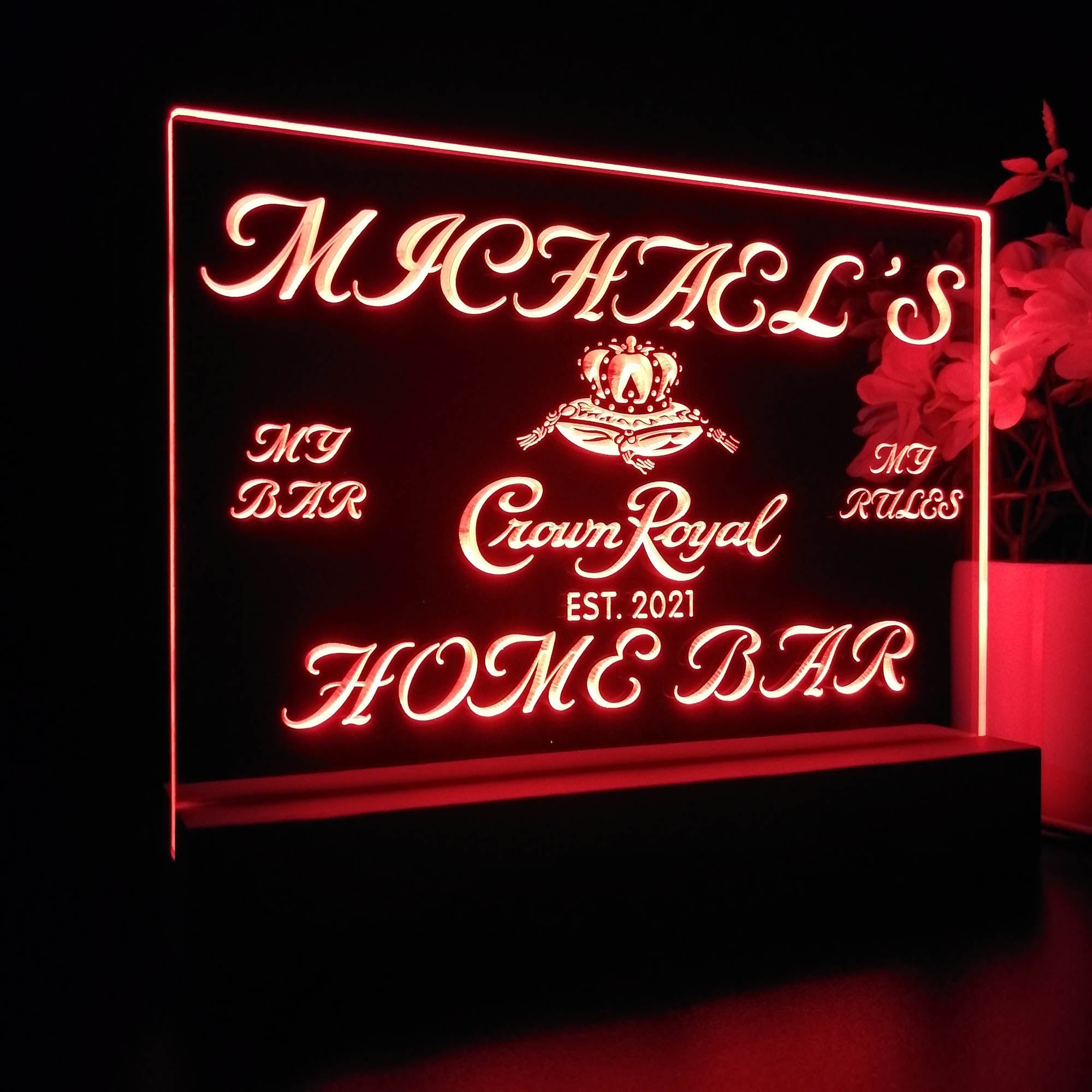 Personalized Crown Royal Souvenir Neon LED Night Light Sign
